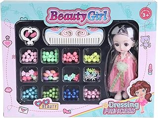 مجموعة تزيين البنات من Next Store مع دمية وخرز لتصميم المجوهرات وتسريحات الشعر، لعبة إبداعية لتنمية المهارات الفنية والخيال، هدية مثالية للبنات من عمر 3 سنوات