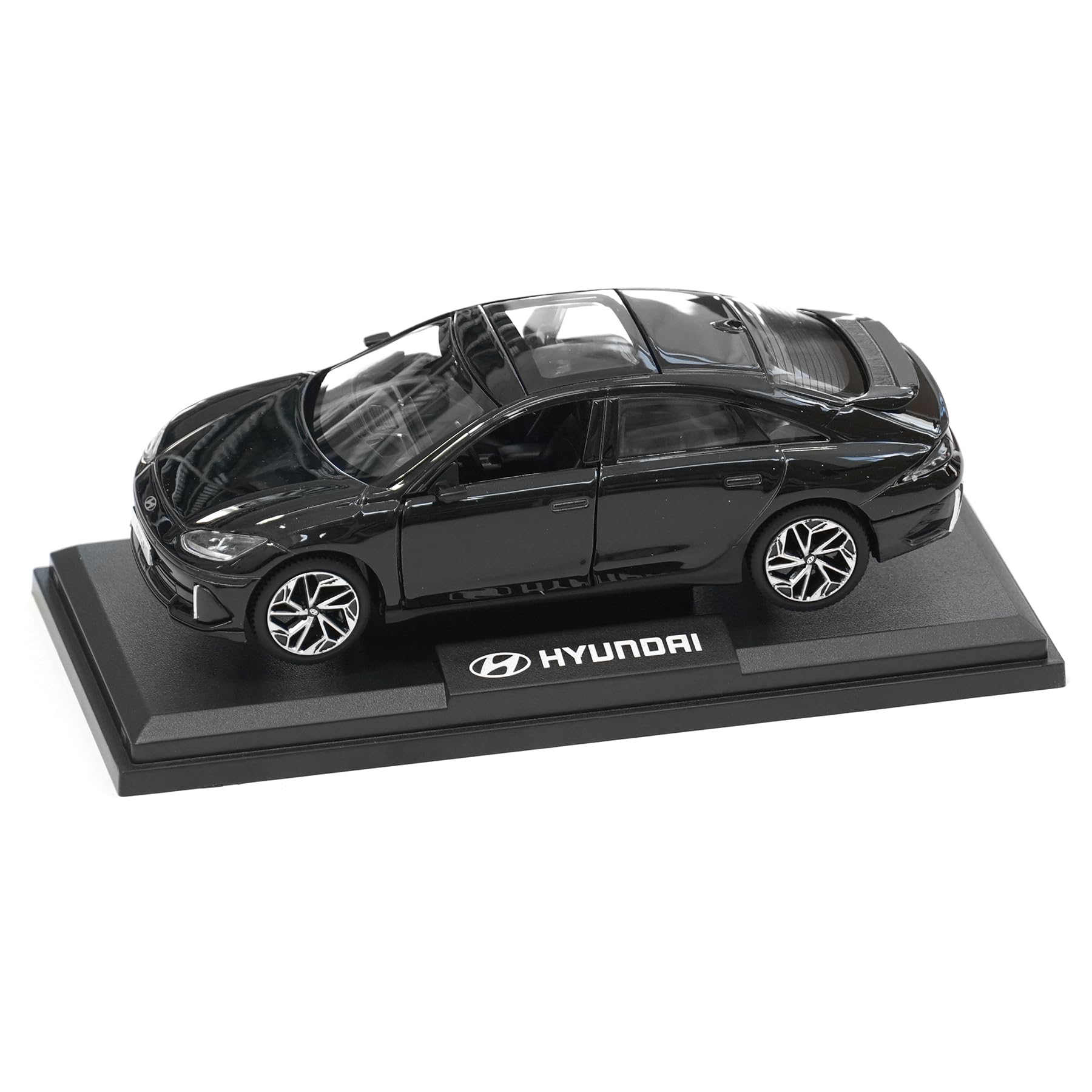Hyundai KLG70AZ110BK Modellauto IONIQ 6 Miniatur Modell, schwarz, Maßstab 1:38