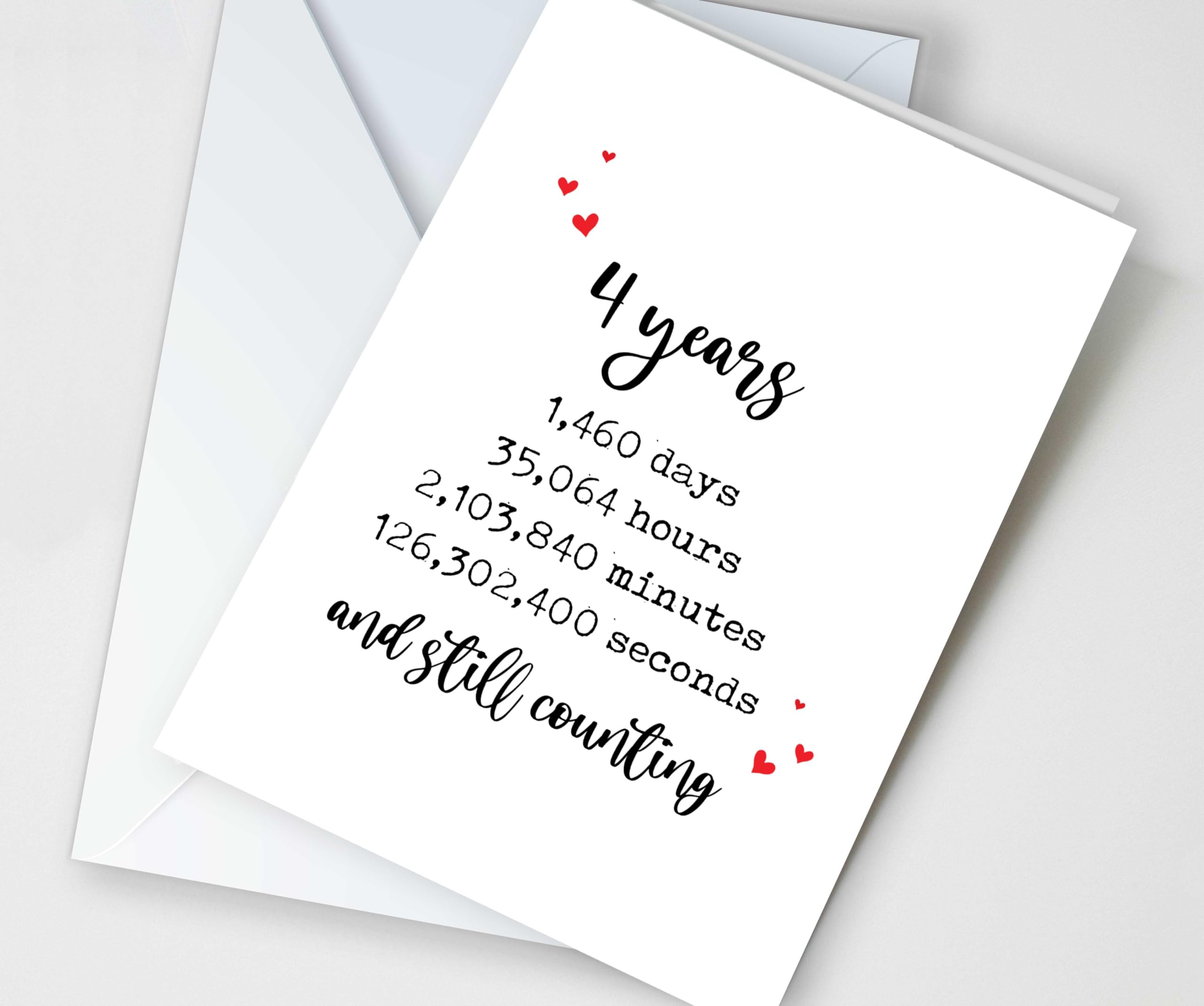 4 Year Anniversary Card Gifts For Him Her, Fourth 4th Anniversary