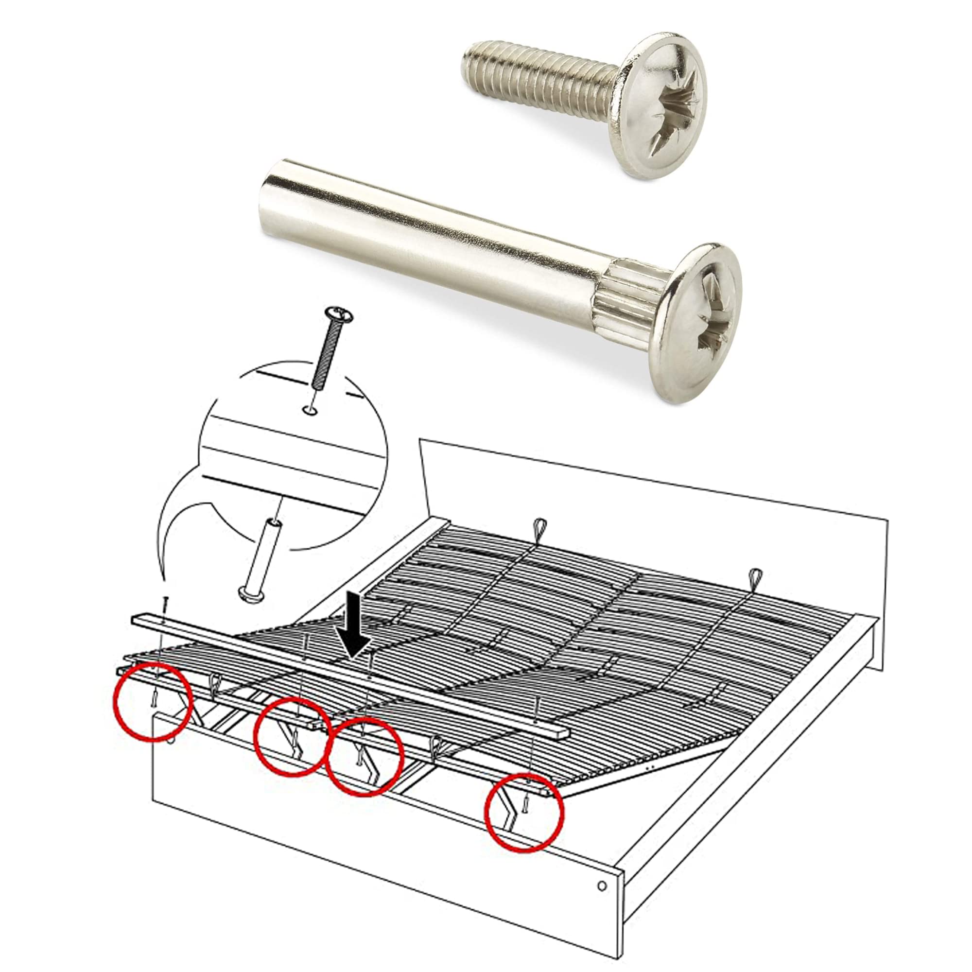 Viti Di Collegamento Per Mobili M4 - Set Da 30 Pezzi Con Manicotto - Foto 2