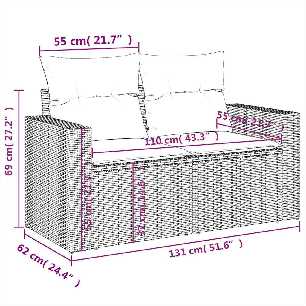 10-TLG Garten-Sofagarnitur Hellgrau Poly Rattan mit Kissen, wetterfestes Outdoor Lounge Set für Terrasse Balkon Wintergarten, modular, pflegeleicht, platzsparend, inklusive Tisch und Regal