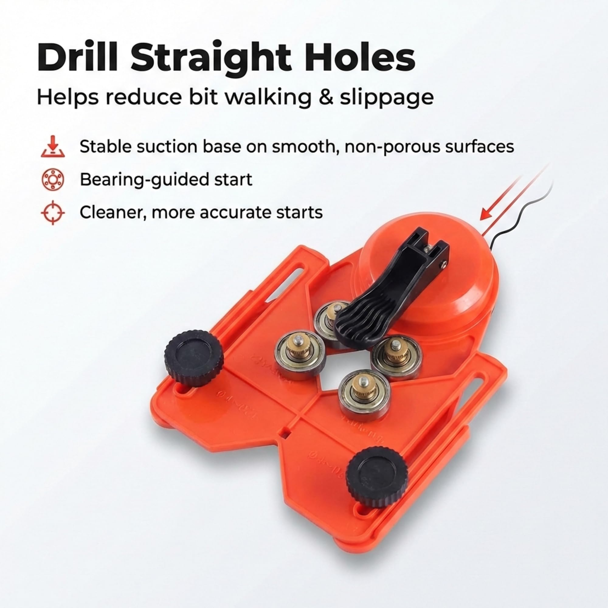 Drilax™ - Soporte para sierra perforadora (base de succión al vacío con orificio de refrigeración de agua para azulejos, vidrio, peceras, mármol, granito, cerámica, agujeros para guías de porcelana de 1/8" a 3 1/4 pulgadas, brocas de diamante no incluidas