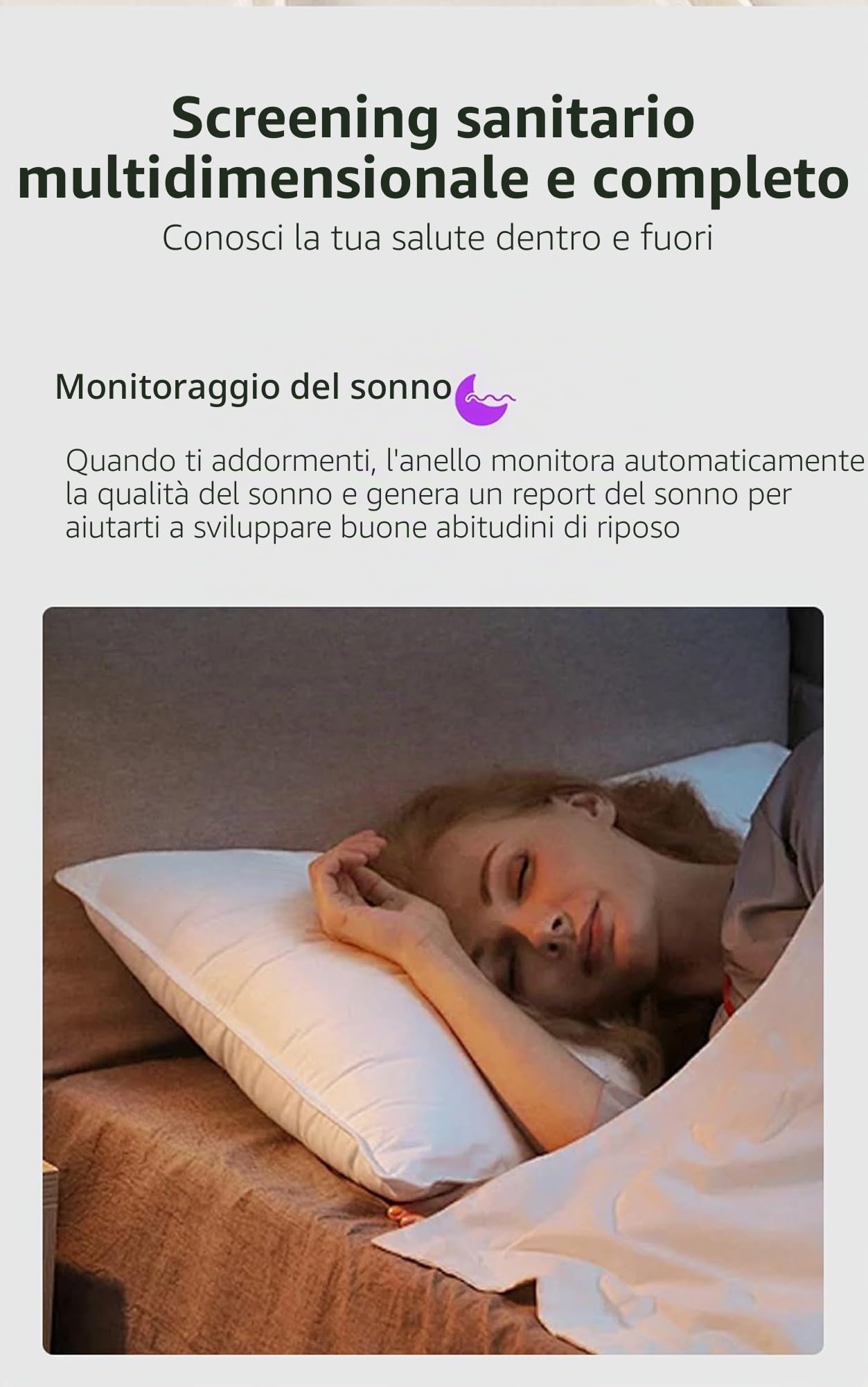 Anello intelligente per la salute IP68, fitness tracker con monitoraggio del sonno, frequenza cardiaca, pressione sanguigna, ossigeno, contapassi