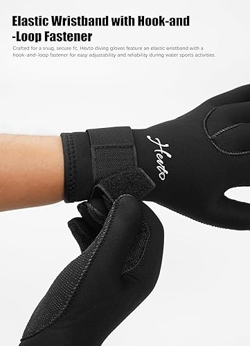 Miniatura 2 de Hevto Guantes de buceo de neopreno de 0.118 in GBS para hombres y mujeres, guantes de buceo impermeables para mantener el calor en agua fría