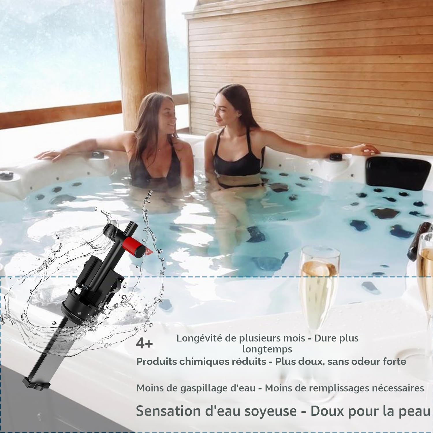 Lot de 3 cartouches de rechange pour système de sel – Cartouche de rechange pour traitement de l'eau pour spas et jacuzzi, cartouche de sel pour source chaude Highlife, Limelight, jusqu'à 4