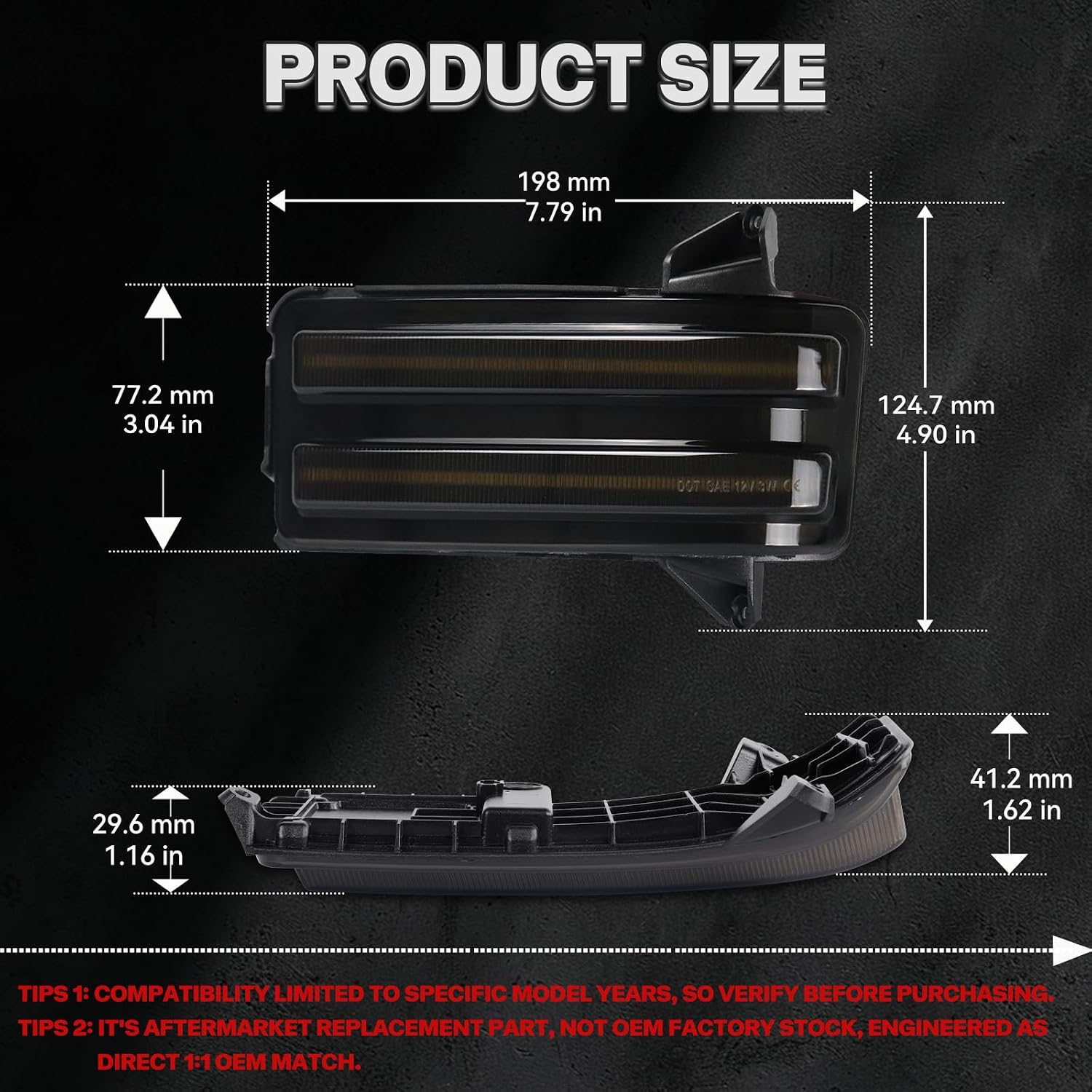 Sequential LED Tow Mirror Lights for GMC & Chevy 2500HD 3500HD 2020-2026