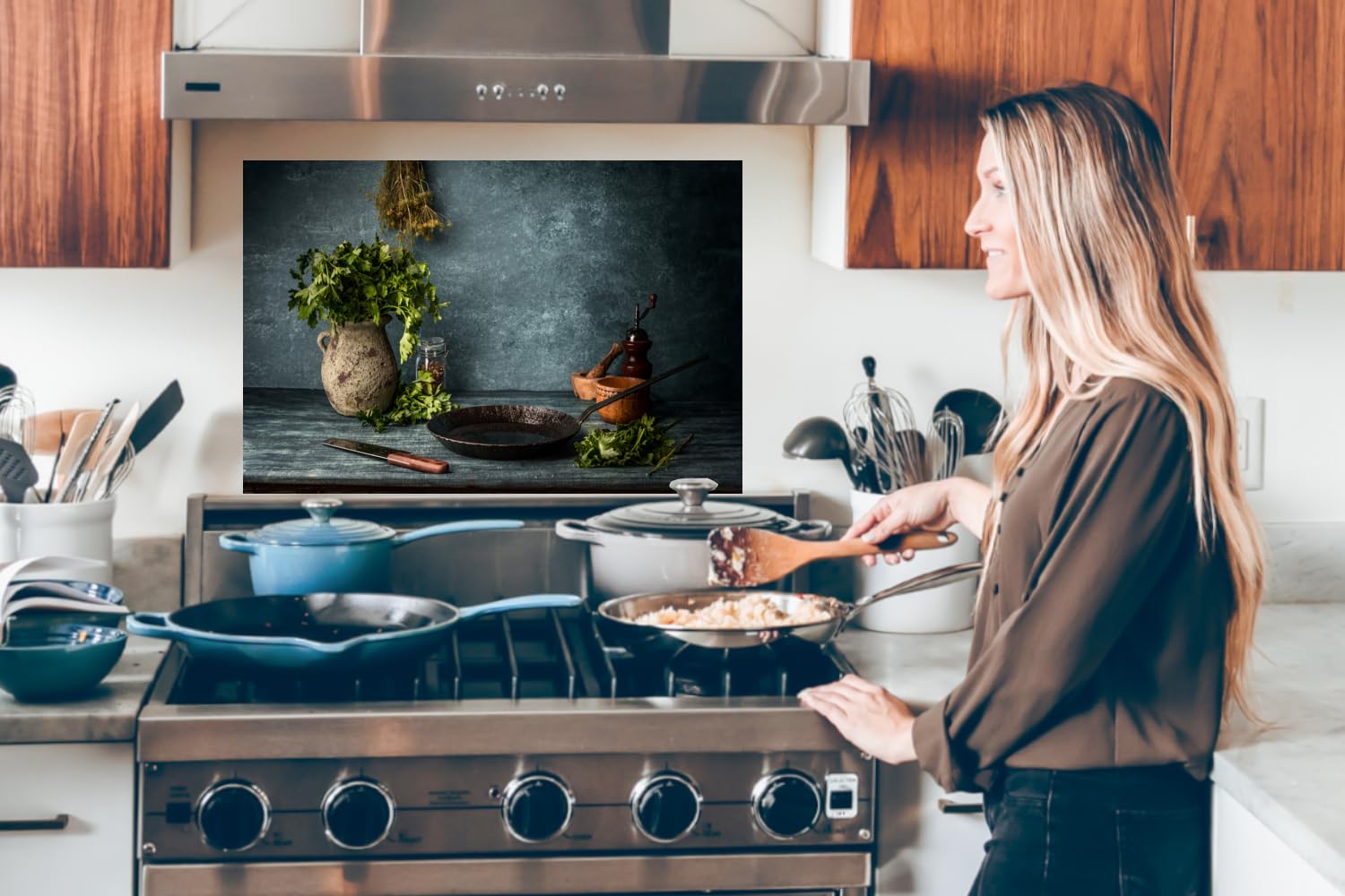 DEQORI Crédence De Cuisine En Verre - Motif Vagues De Papier