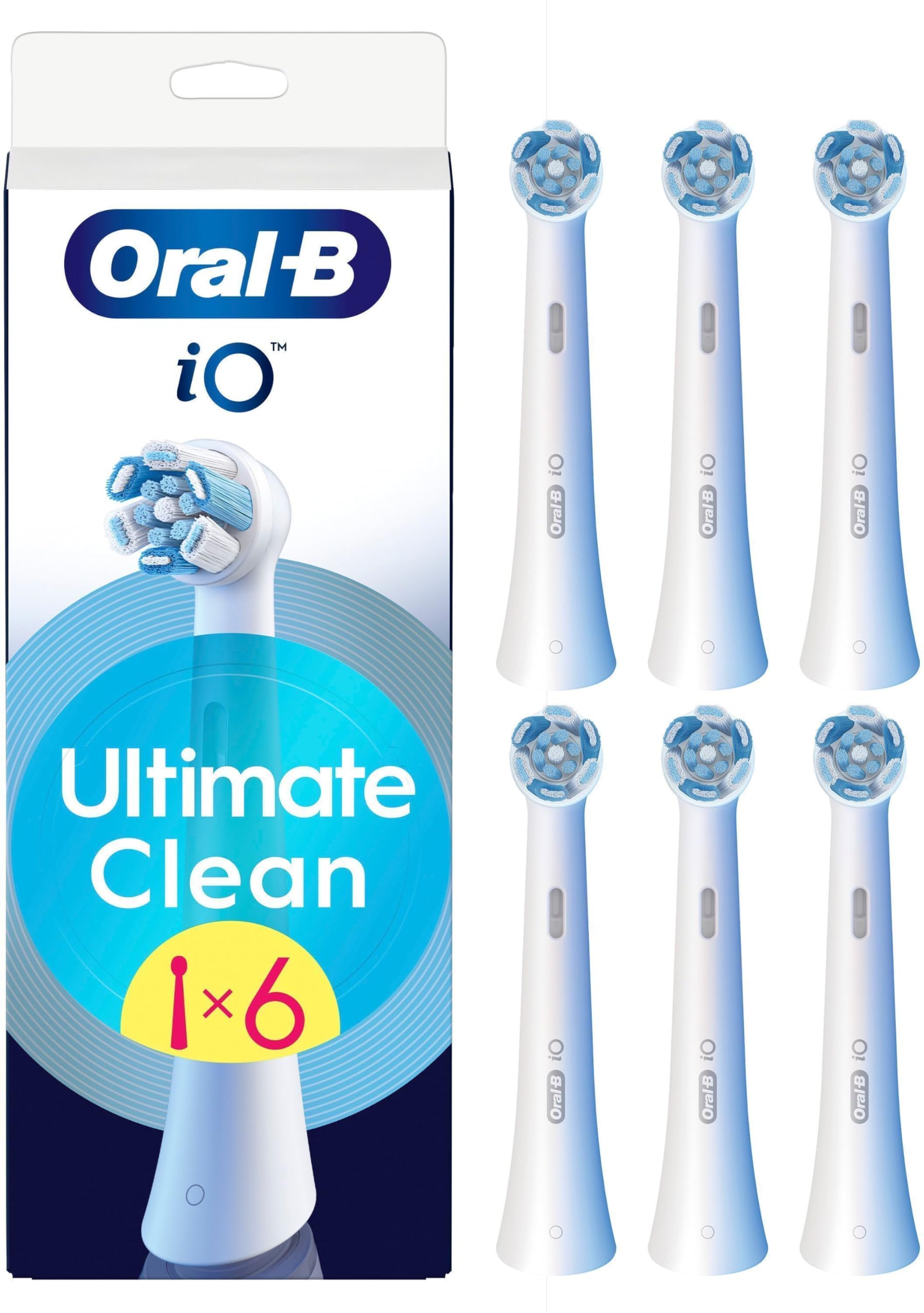 Oral-B iO Series Ultimate Clean Original Replacement Heads Pack of 6 White Refills for Oral-B io Electric Toothbrushes
