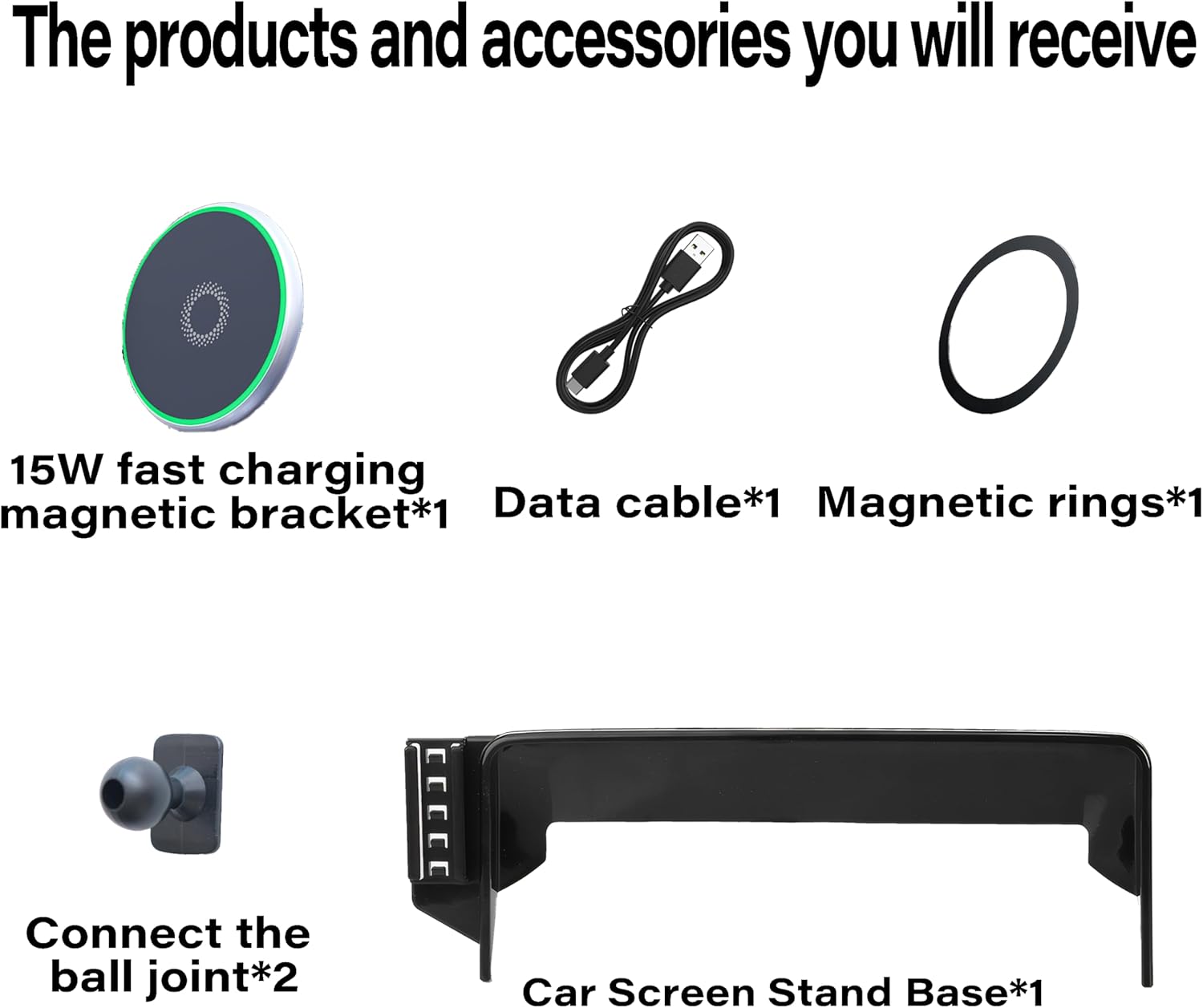 Car Phone Holder for Toyota Camry 2021 2022 2023 2024 Accessories Apply to 9 Inch Touch Screen 15W Fast Wireless Charger Screen Fixed Clip Cell Phone Mount Hands-Free 360 Degree Rotation