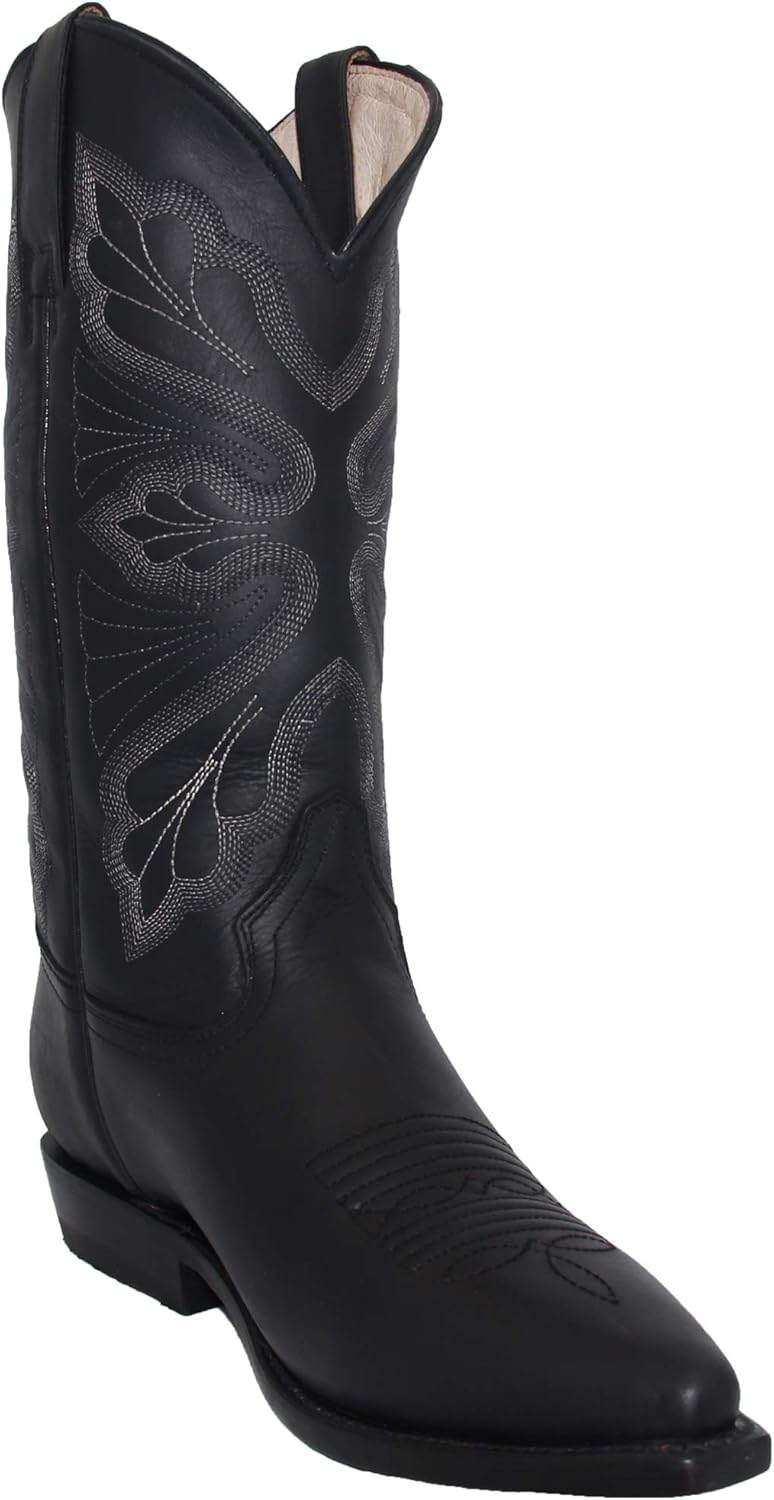 Western Shops Mens Genuine Leather Cowboy Boots, J Toe Western Leather Boots