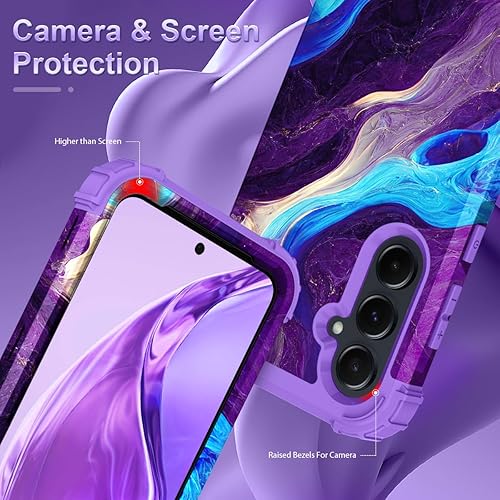 Miniatura 4 de Hocase Funda para Galaxy A35 5G, resistente a prueba de golpes, protección de goma de silicona suave, funda protectora híbrida de plástico duro para
