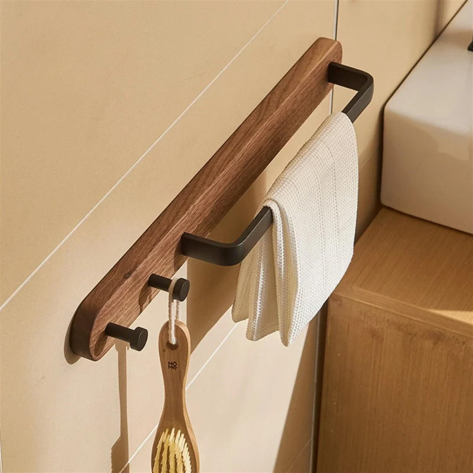 Toallero de baño Madera Nogal para Bricolaje Herramientas