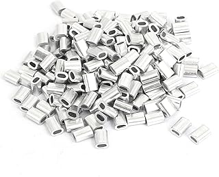 Aexit M1.2 Aluminium Fall Protection Wire Rope Sleeves Loop Crimping Ferrules Silver Restraint Ropes & Lanyards Tone 200pcs