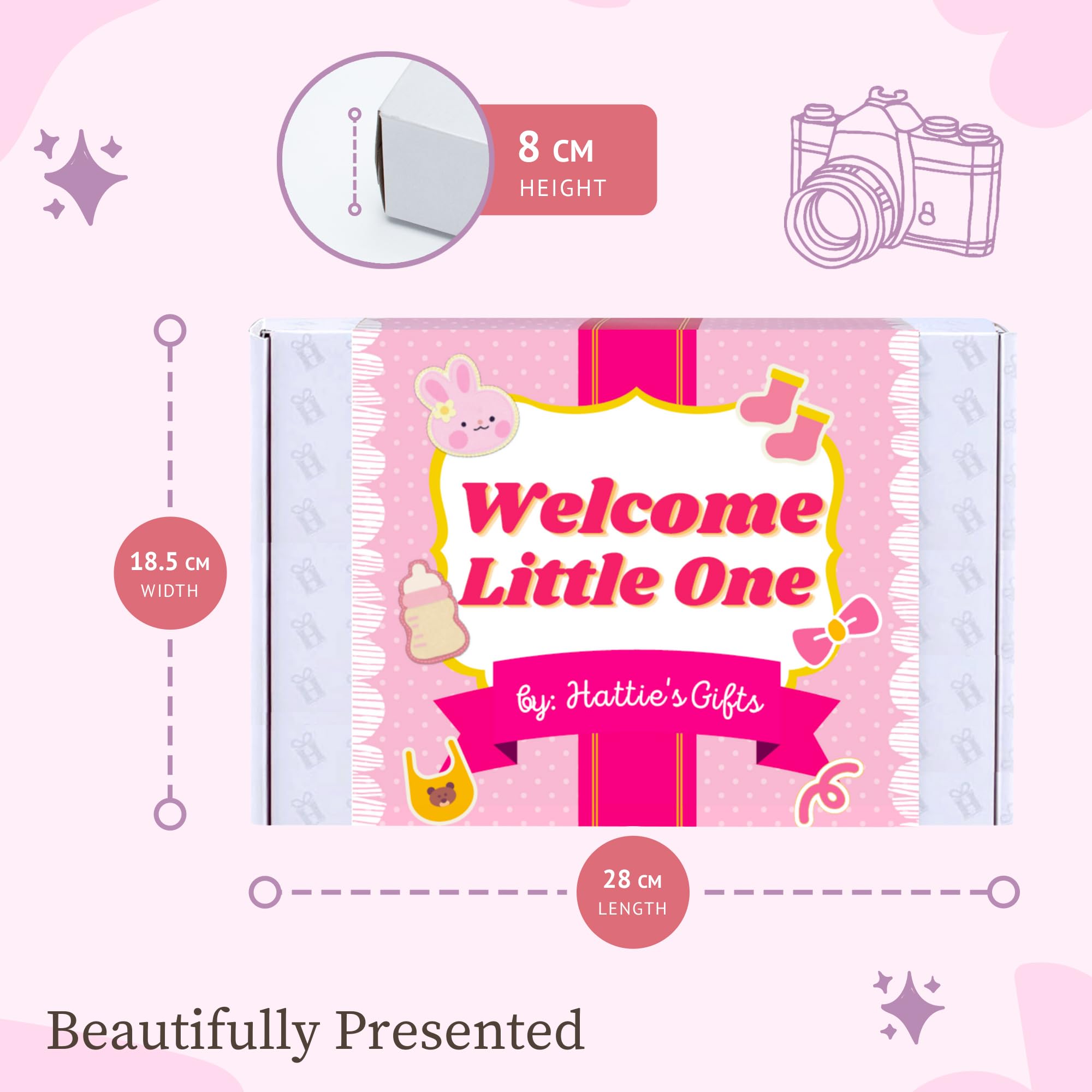 Hattie's Gifts New Baby Girl Gift Set – Baby Shower Gifts And Baby Essentials For Newborn Includes Elephant Comforter, Clothes, Milestone Cards, 10-Piece New Mum Gifts & Keepsakes (Newborn - View #9