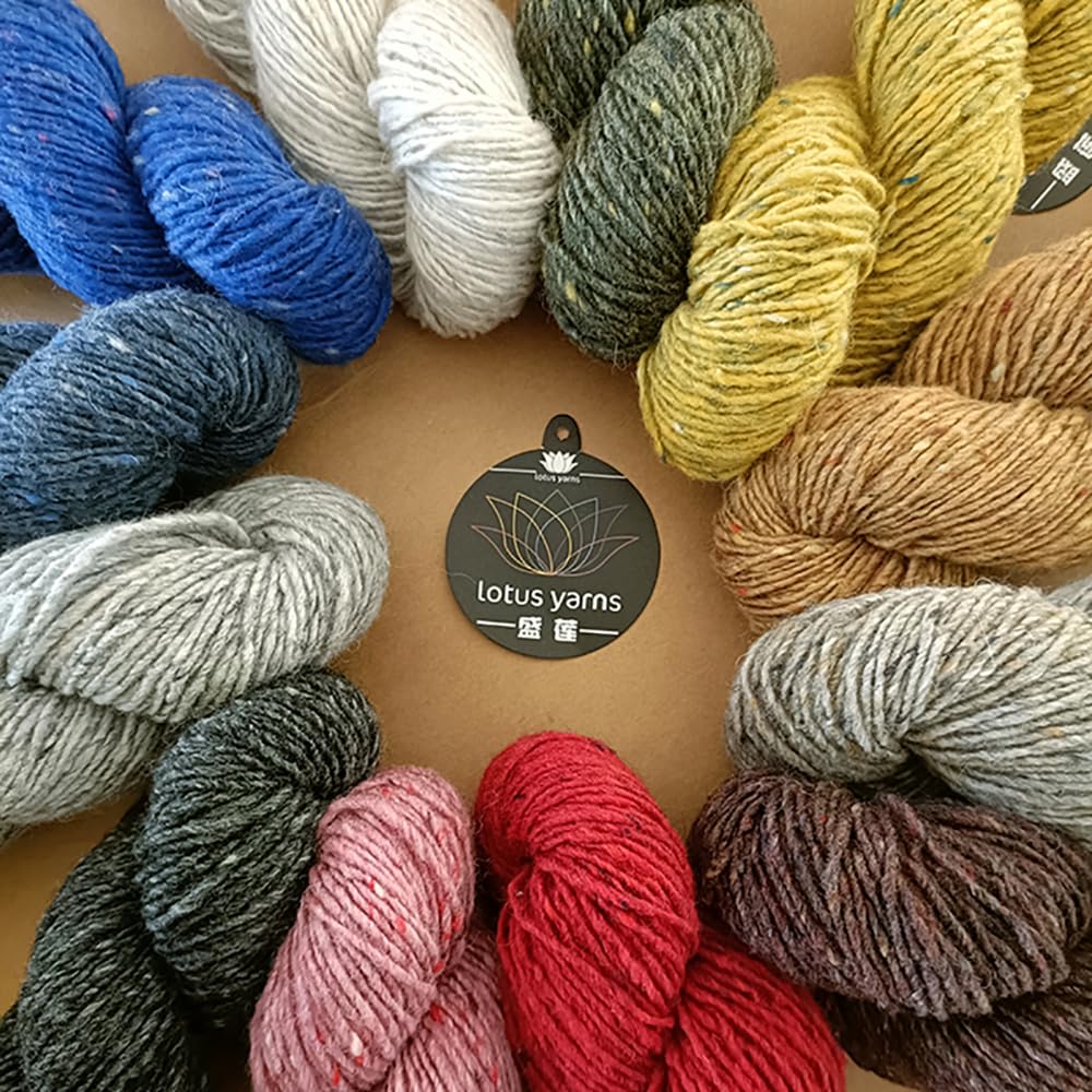 hilo de ganchillo Hilo de crochet de algodón, ovillo de lino Alpaca Tweed Fancy 72% Merino 10% Alpaca 18% Nylon Mezclado for tejer a mano/ganchillo Hilo deportivo for cárdigan, sombrero, suéter, 50 gr