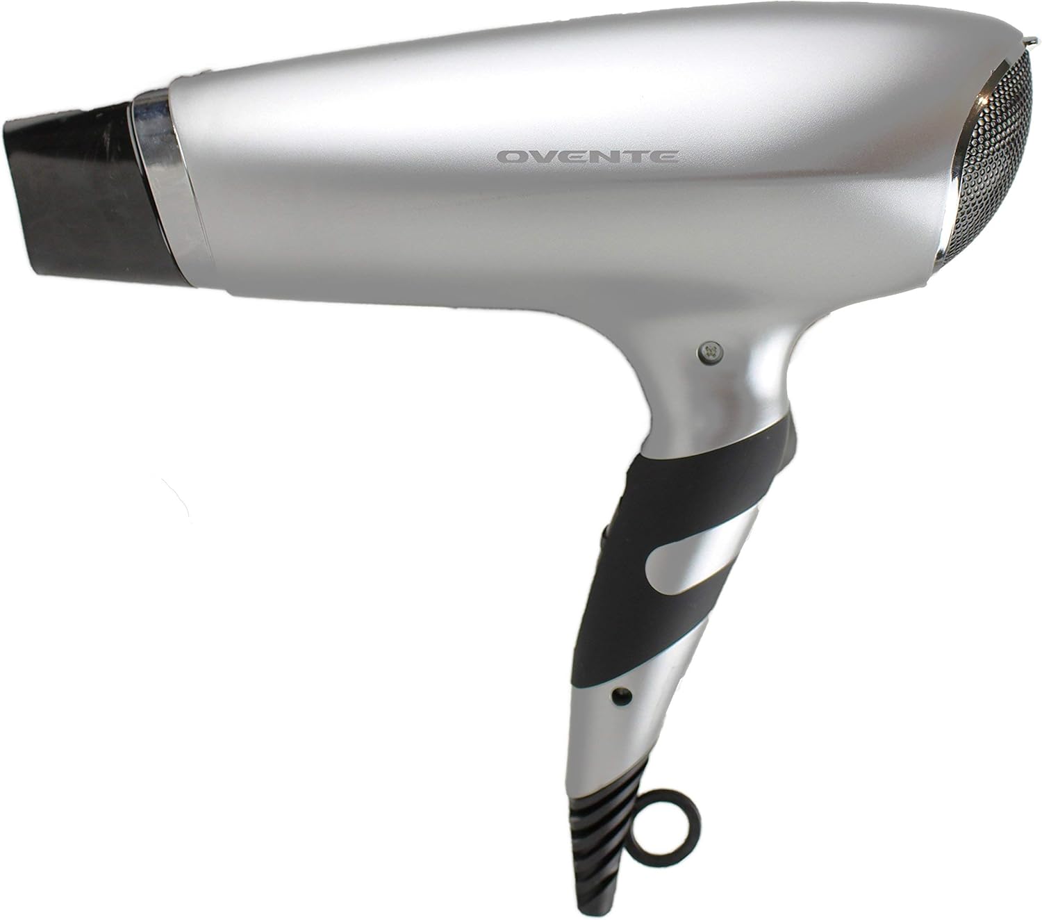 Ovente 1875 Watt Lightweight Hair Dryer, Ionic & Tourmaline Technology, Ideal for Body, Volume & Smoothing, Concentrator Nozzle Attachments for Home, Travel, or Professional Use, White & Red X2210W