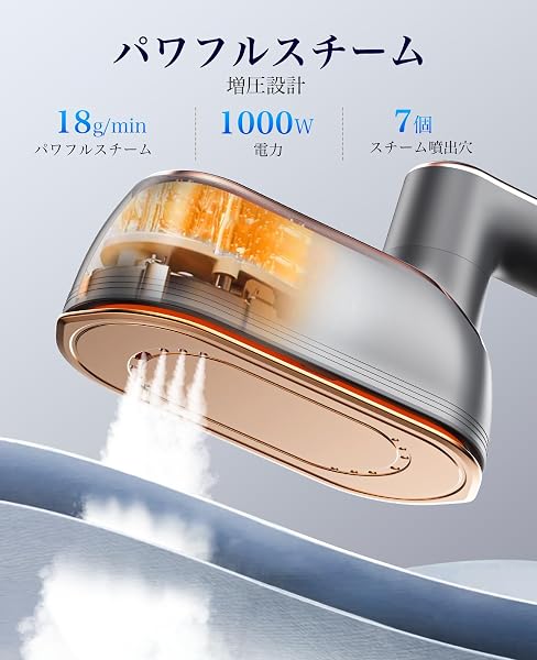 Steam Iron, Clothes Steamer, Handy, Small, Foldable, Hang on Hanger, Powerful Steam, Wrinkle Removal, Lightweight, Continuous Steam, Disinfectant, Deodorizing, Portable, 100ml with Stand - 3