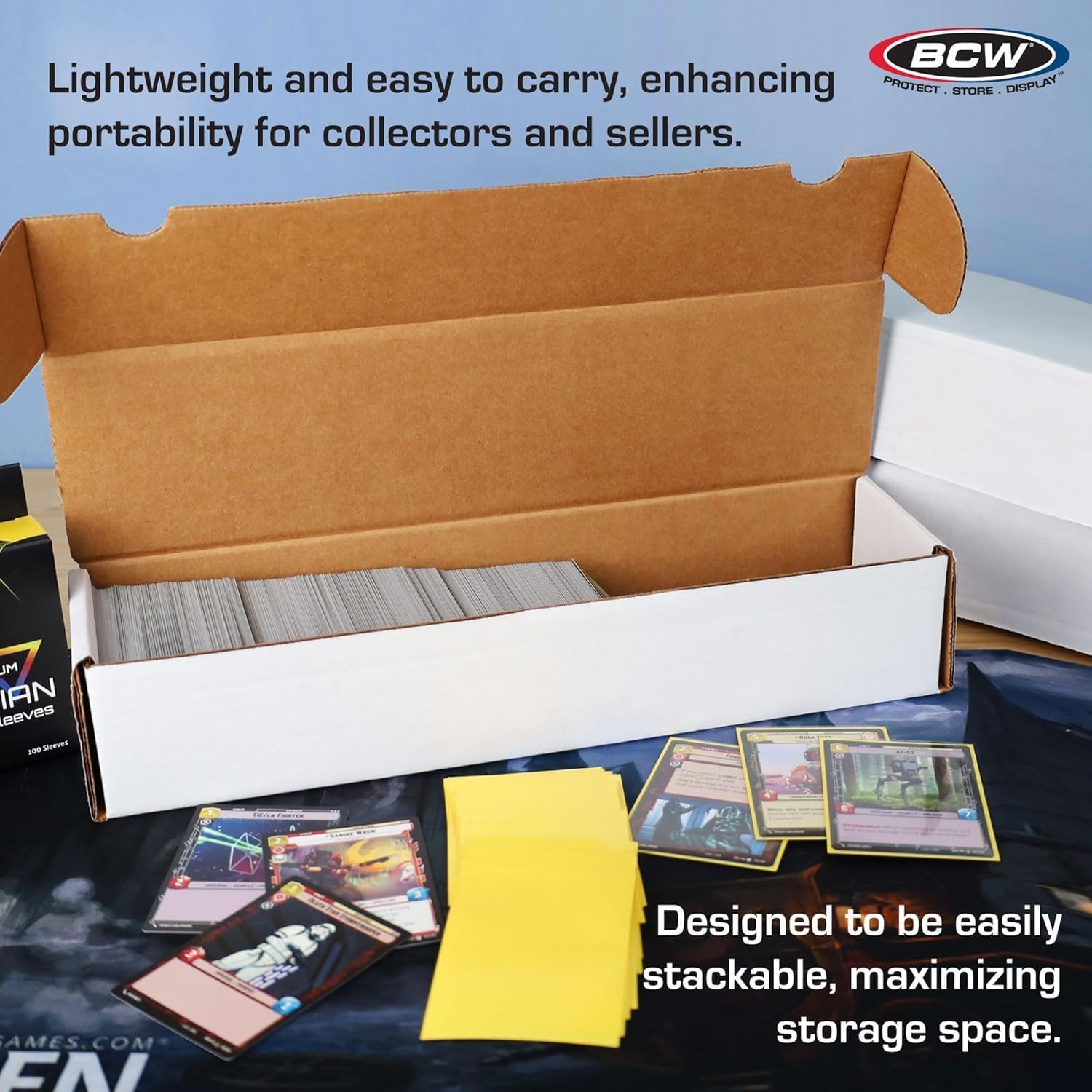 BCW 800ct Trading Card Storage Boxes - 200 Pack | Organizer for Sports Cards, MTG, Pokemon, and Card Games | Assemby Required