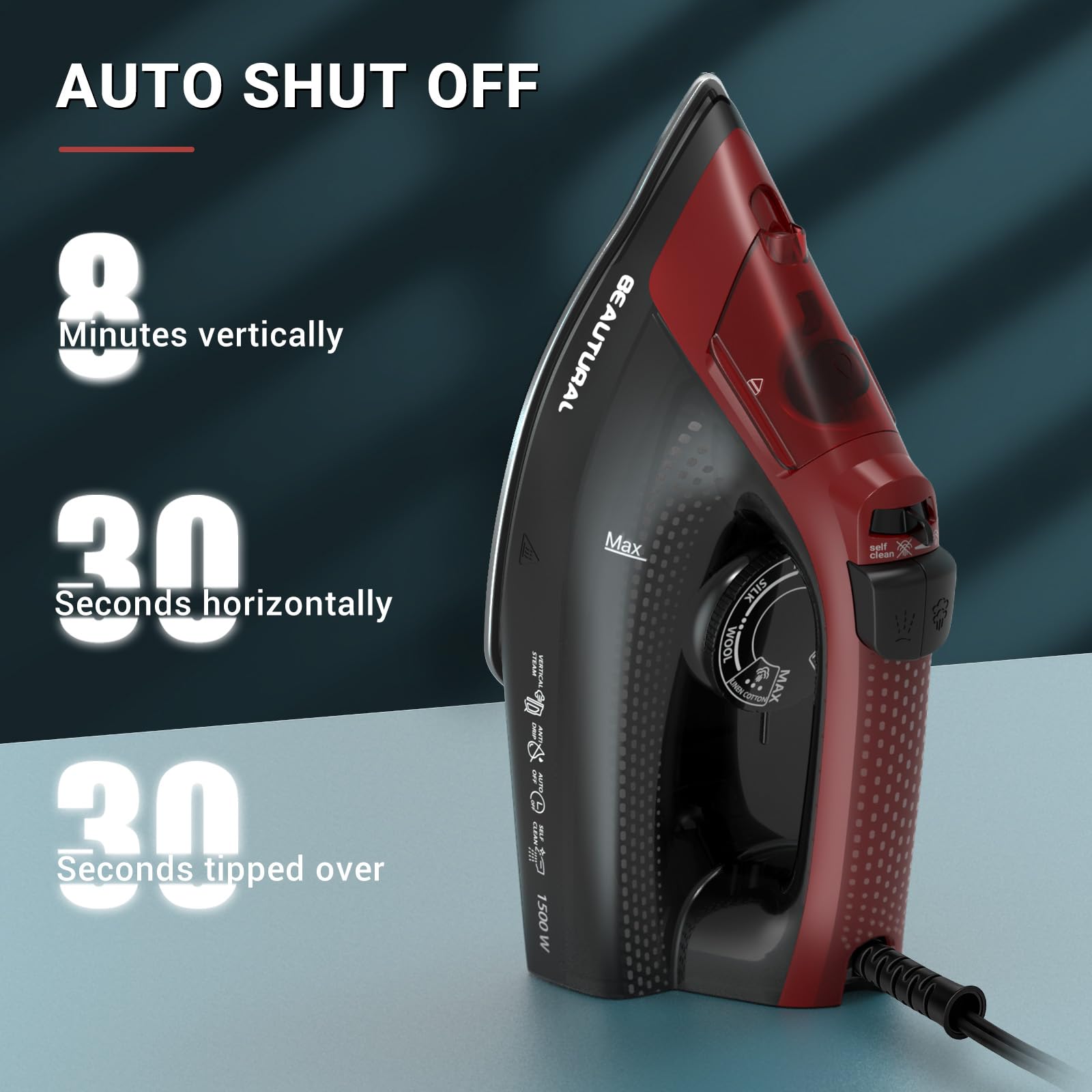BEAUTURAL Steam Iron - Powerful Wrinkle Removal -6