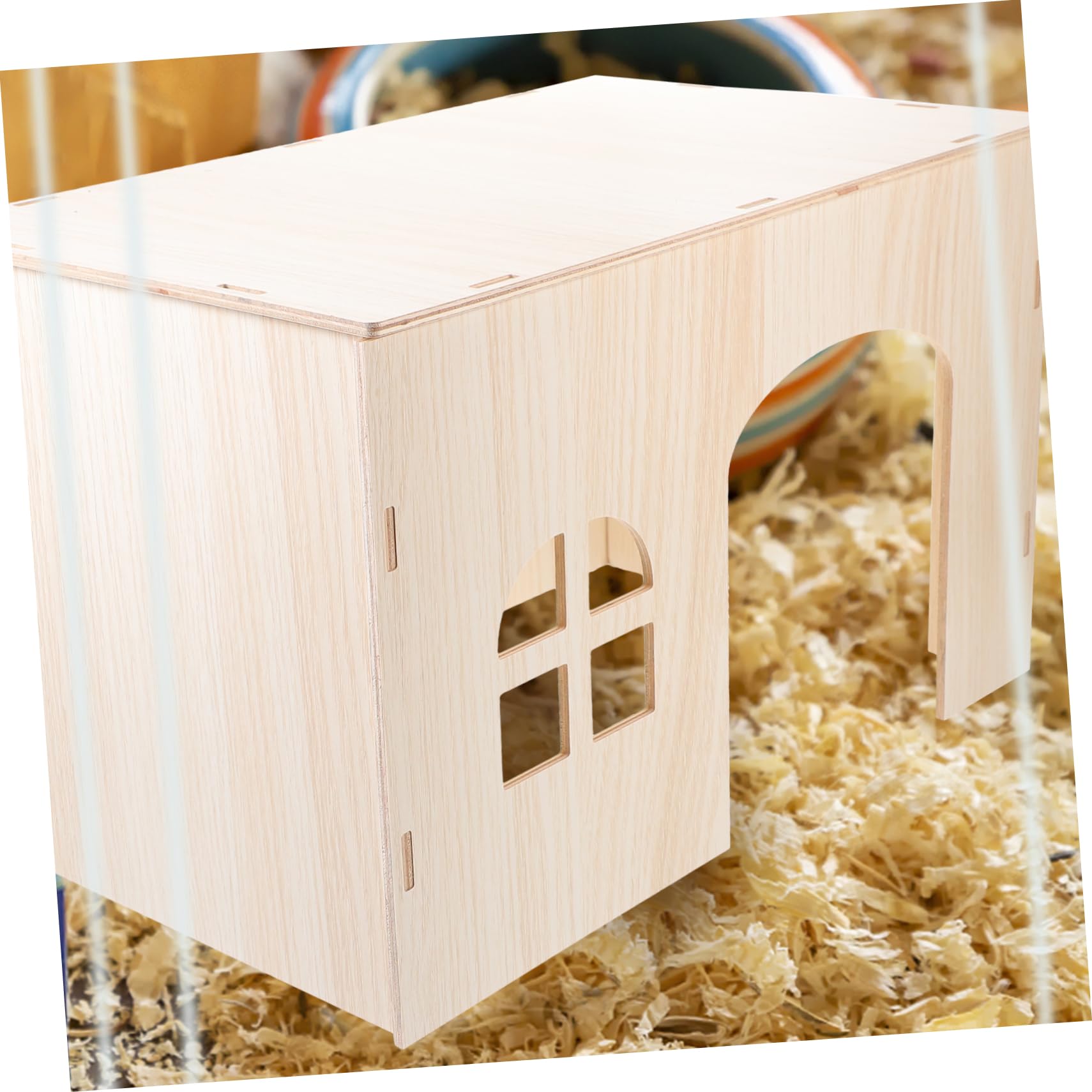 Casetta in Legno per Piccoli Animali, Rifugio Sicuro e Accogliente | Tonalità Beige, Adatta a Criceti e Conigli, Struttura Robusta, per Riposo e Nascondiglio in Gabbia