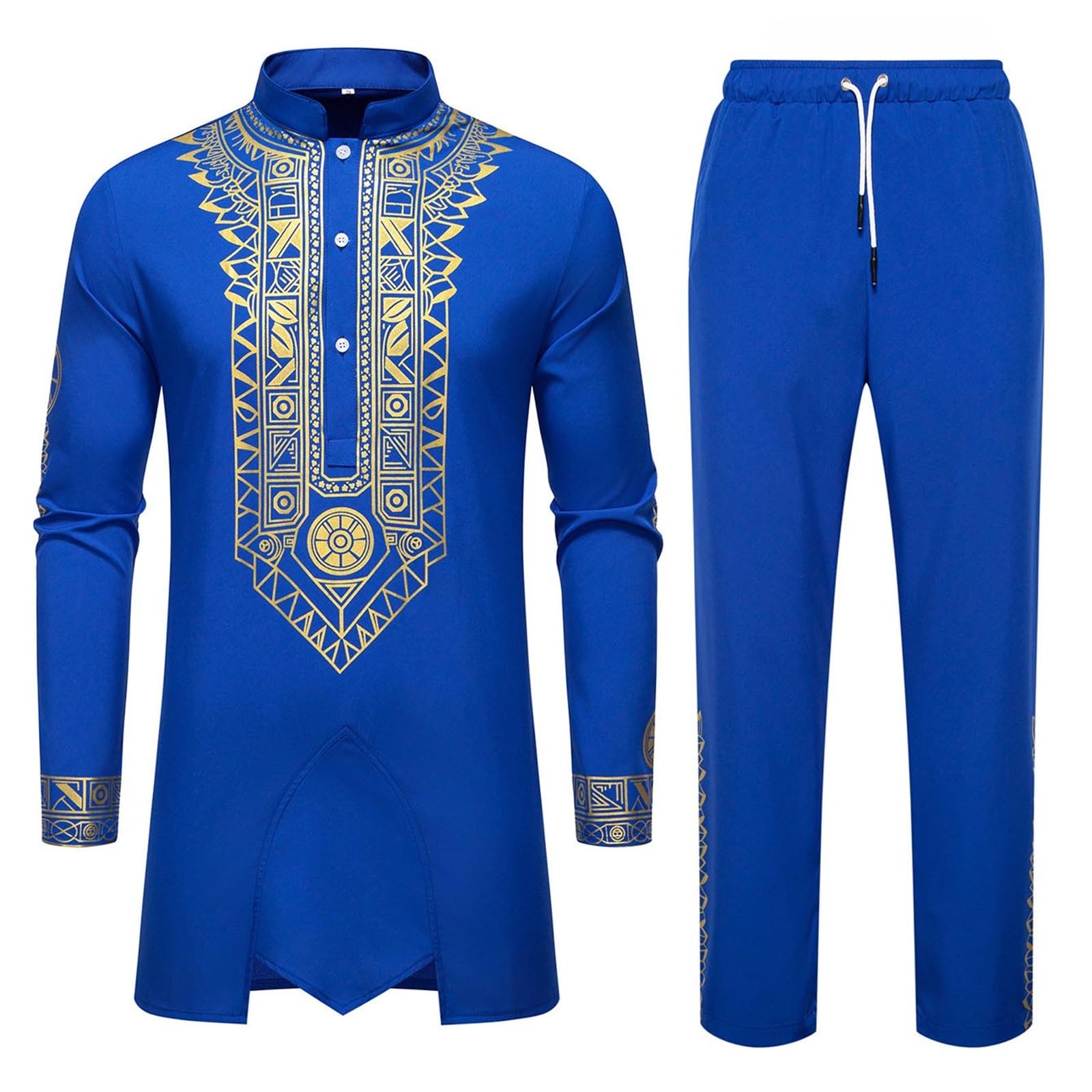Conjunto de Camisa Informal Hombre Manga Larga con Botones Holgada Talla Verano