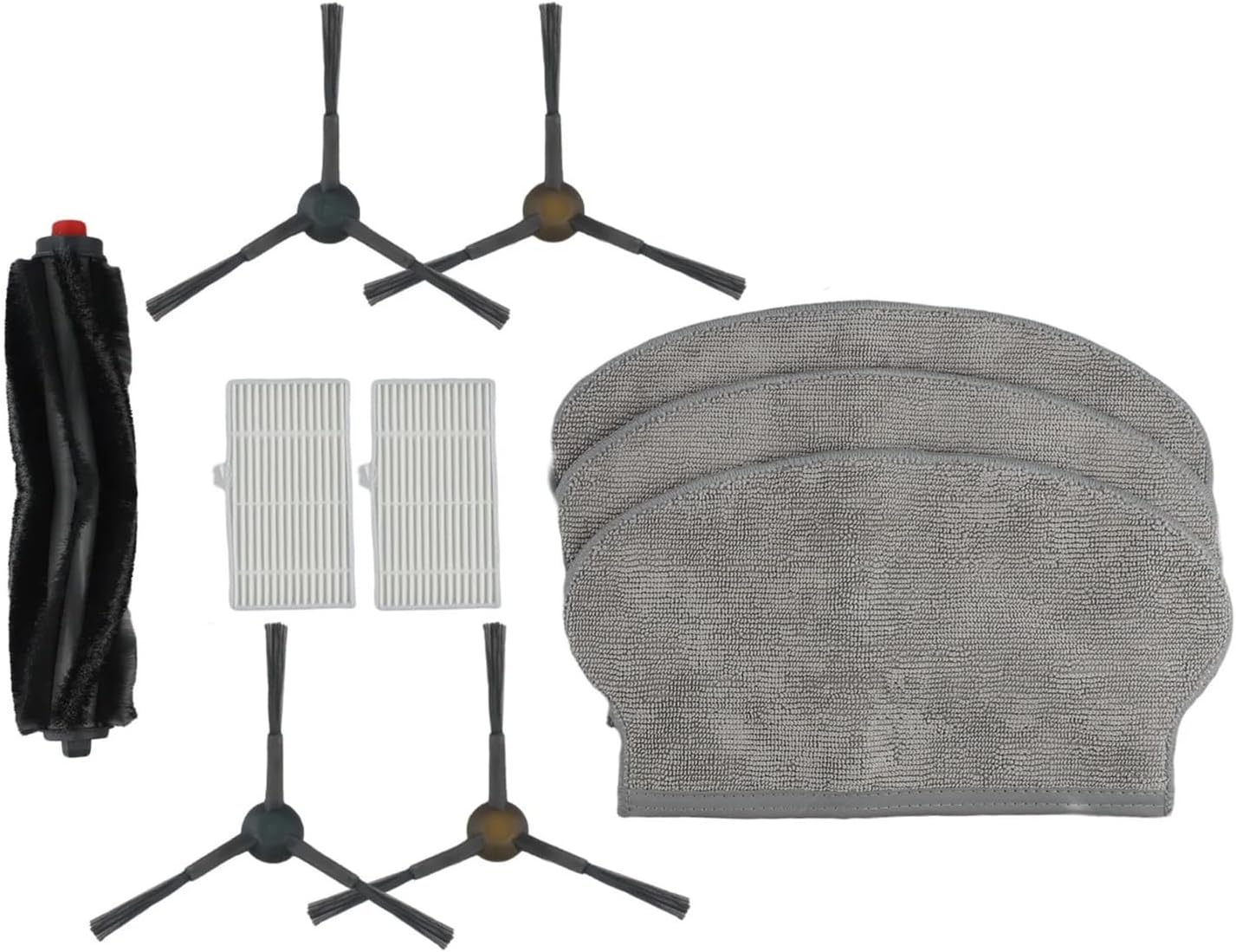 IHFMPFKJ Replacement Kit for Eureka NER600, showing one main brush, two filters, three mop cloths, and four side brushes