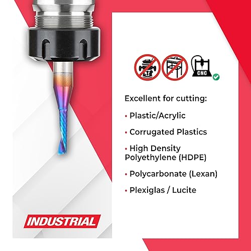 Miniatura 102 de Amana Tool Spektra 51446-K, 51446-K, 1/8 D x 3/4 CH x 1/4 SHK x 2-1/2 pulgadas de largo, acabado de espejo