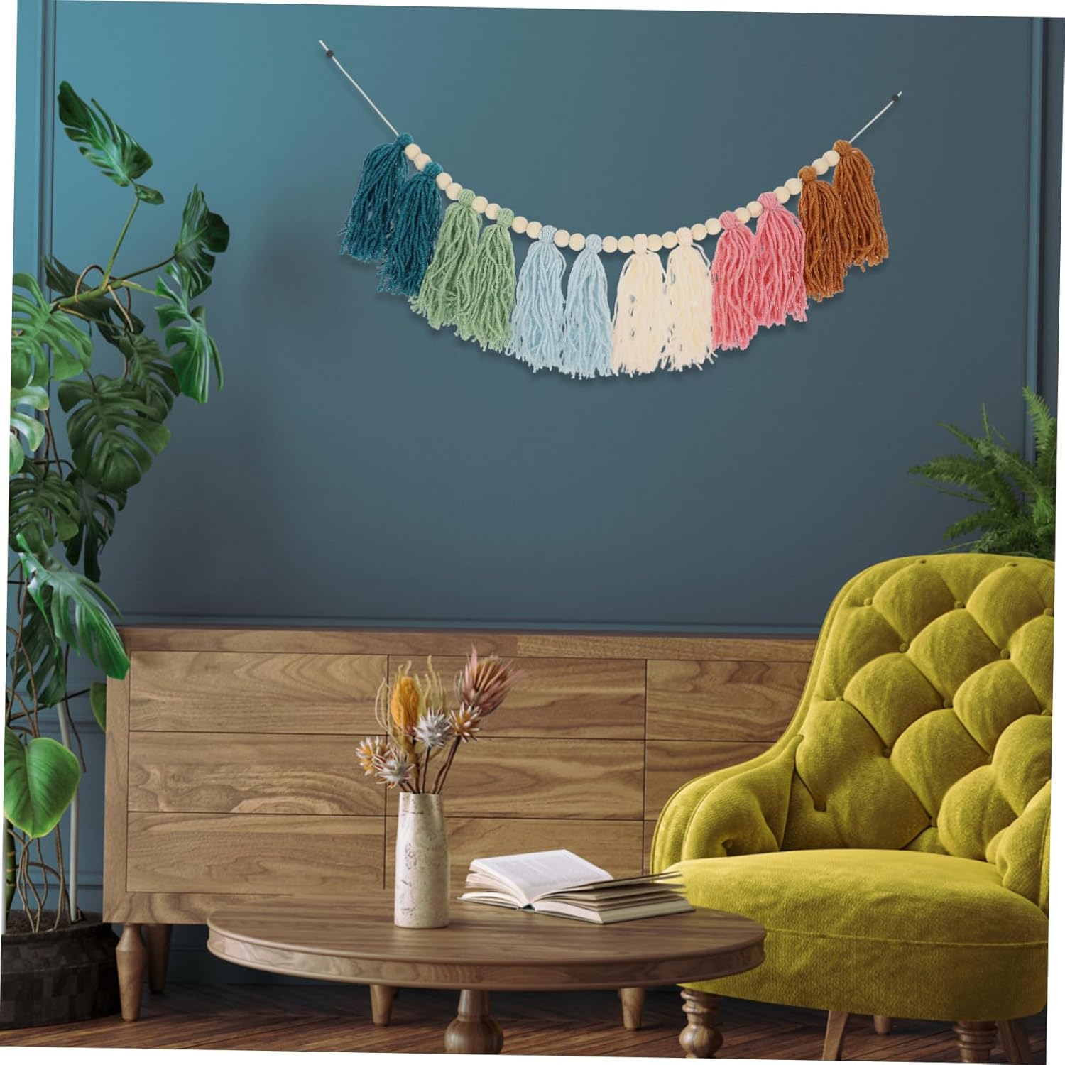 STOBAZA 5pcs Hand-Woven Bead Tassel Wall Decor Creative Hanging Decoration for Indoor Use for Home Office Boys and Girls Rooms and Party Supplies