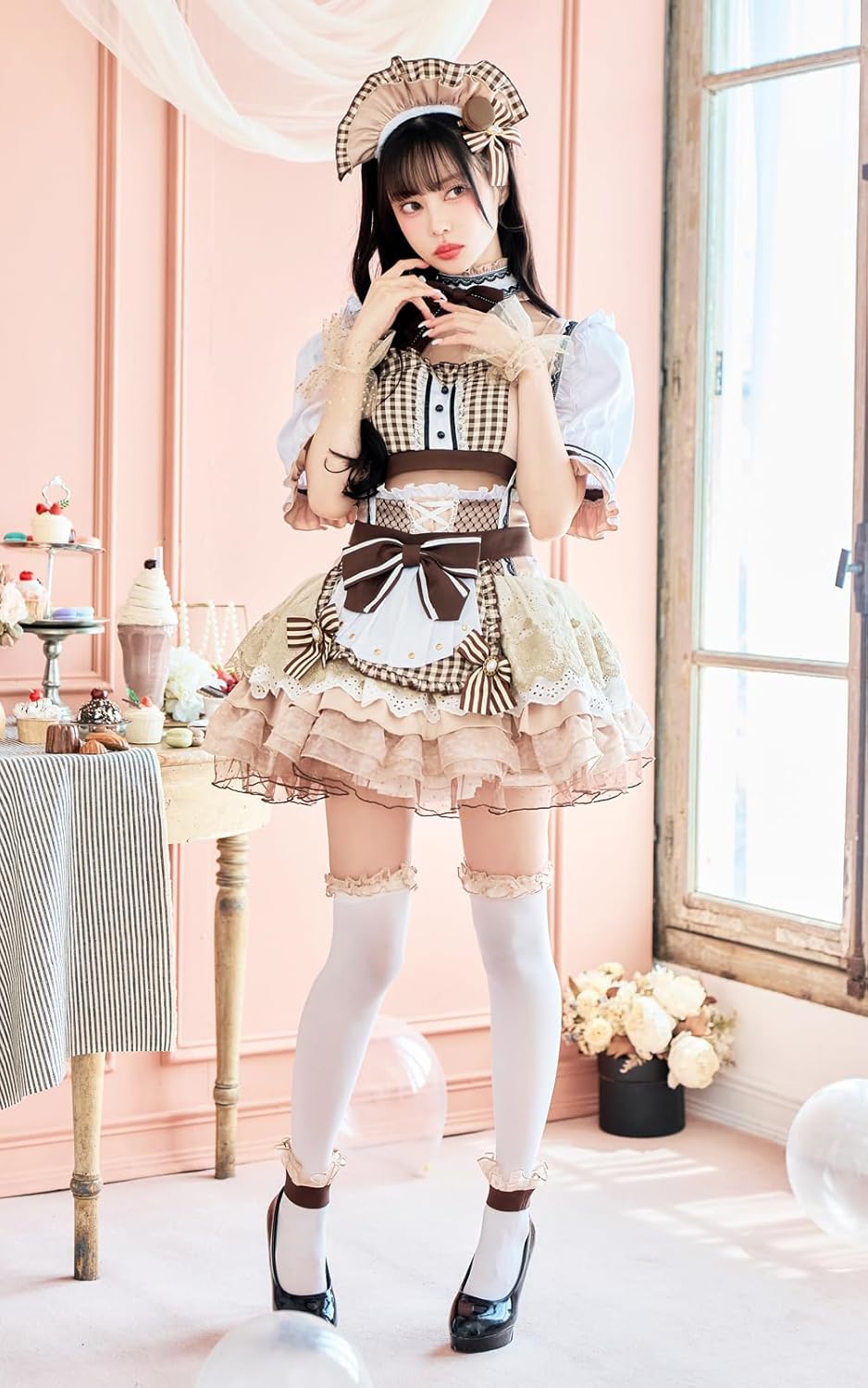 Amazon.co.jp: [Malymoon] コスプレ メイド ウエイトレス マカロン