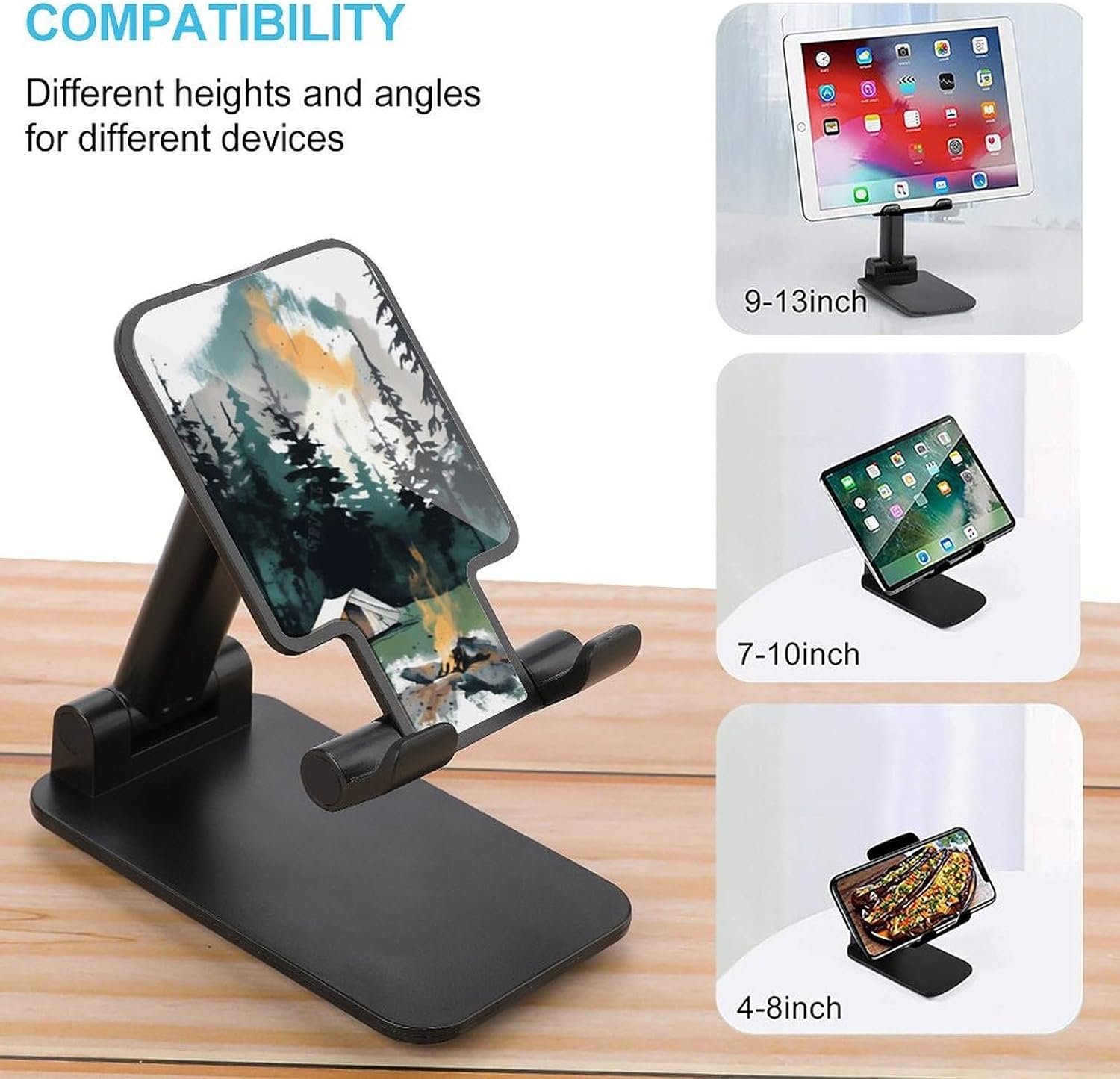 Wilderness Nature Camping Folding Cell Phone Stand, Portable Phone Holder image 3