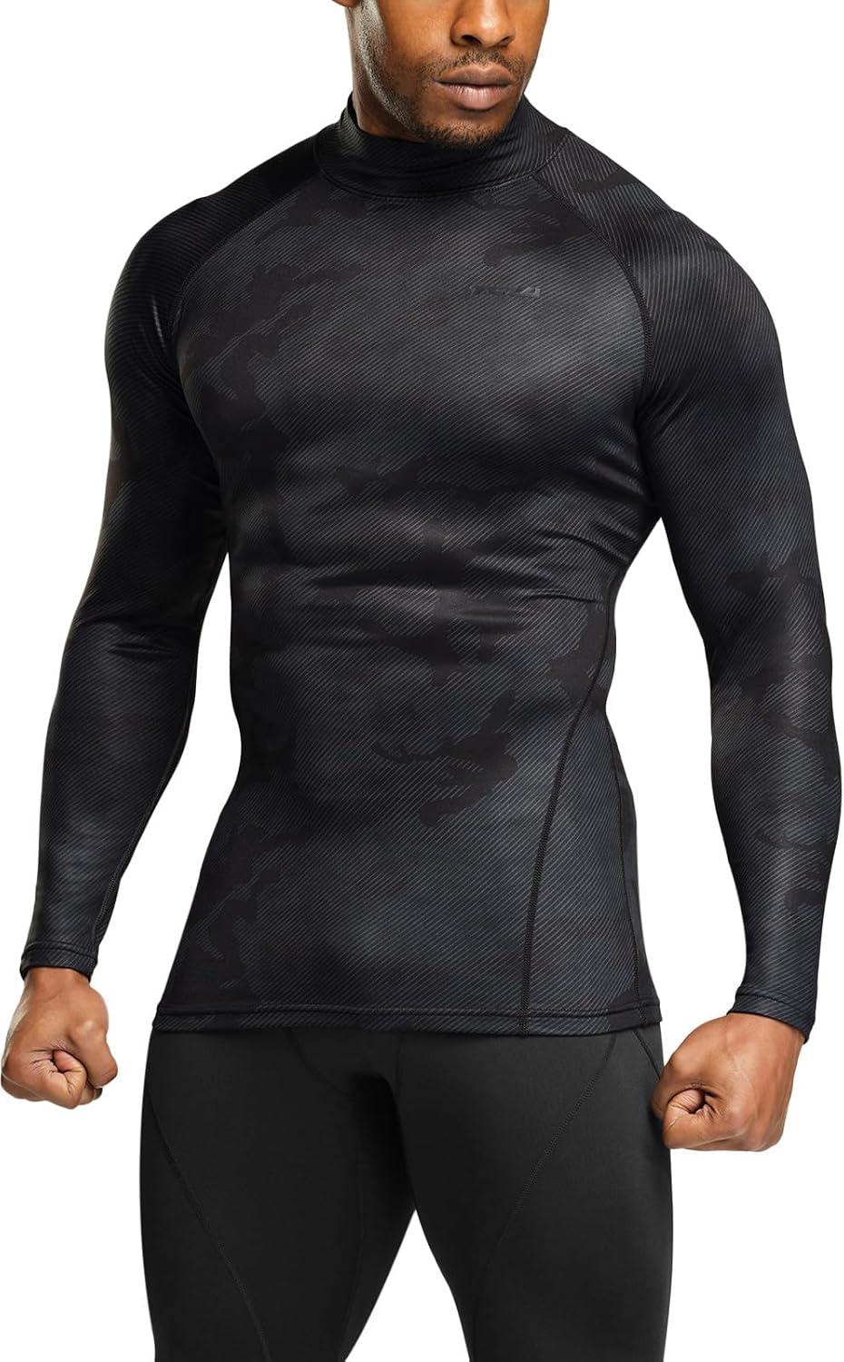 TSLA Men's Thermal Long Sleeve Compression Shirts, Mock/Turtleneck Winter Sports Running Base Layer Top - Image 4