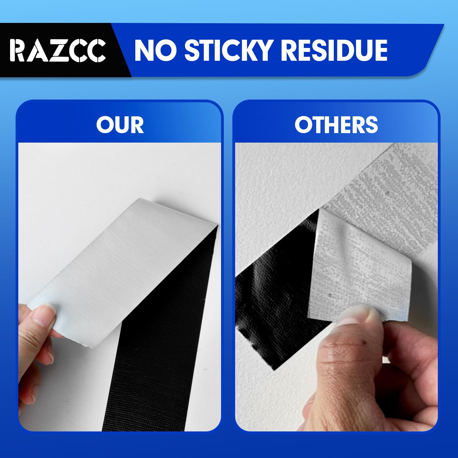 RAZCC Duct Tape, 12 Rolls Black Duct Tape,Heavy Duty, Flexible, No Residue, All-Weather and Tear by Hand, 30 Yard x 2 Inch Per Roll - Bulk Value for Indoor & Outdoor Repairs, Industrial Use