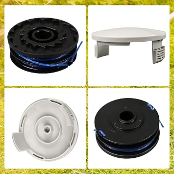 String Trimmer Replacement Spool for Ryobi RAC123 5132002671, Spool and Line Compatible with Ryobi RLT4027, RLT4125, RLT5027, RLT6030, RLT5127, RLT6130 (3 spools + 1 cover)