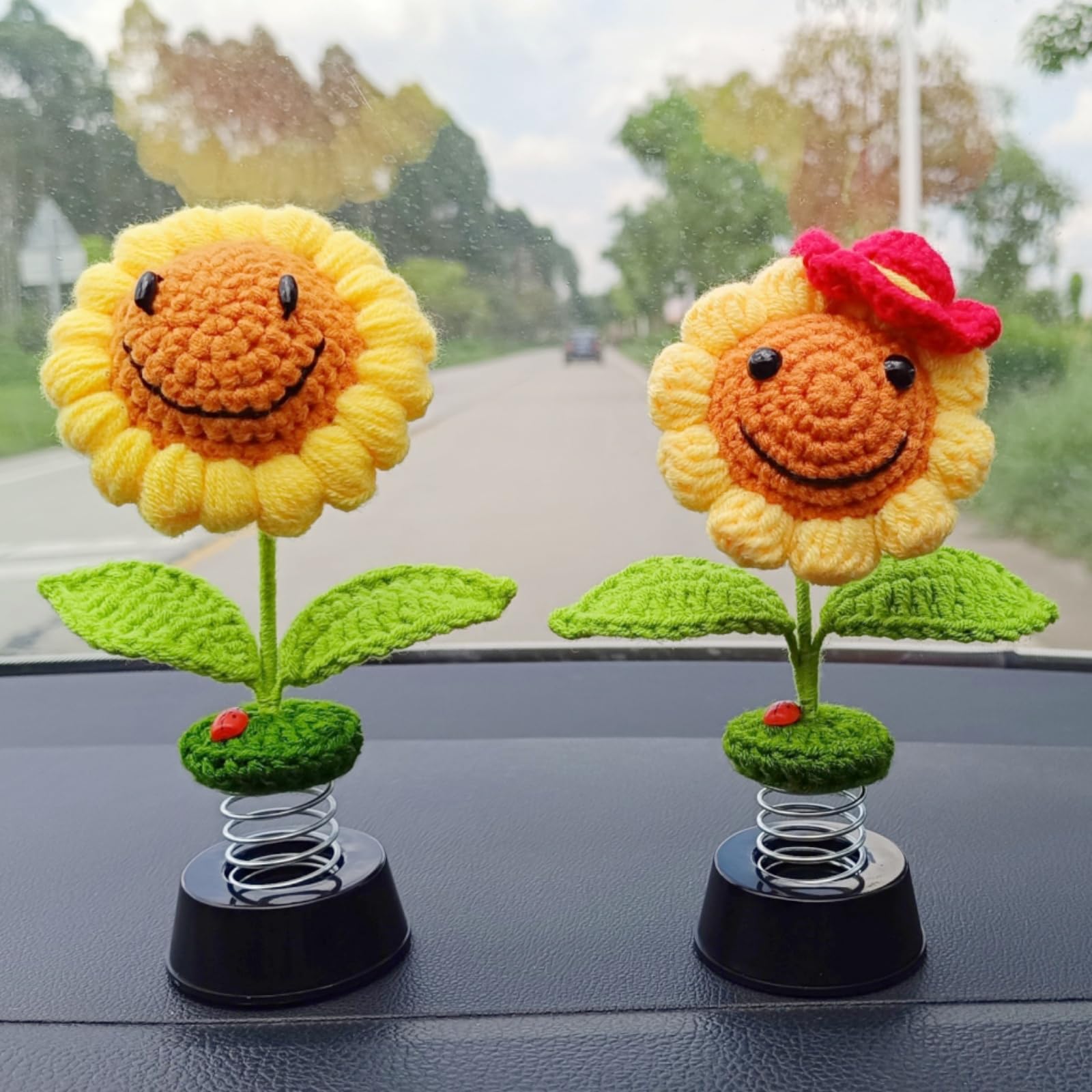 Amazon.com: Levvohd Sunflower Car Dashboard Decorations, Dashboard