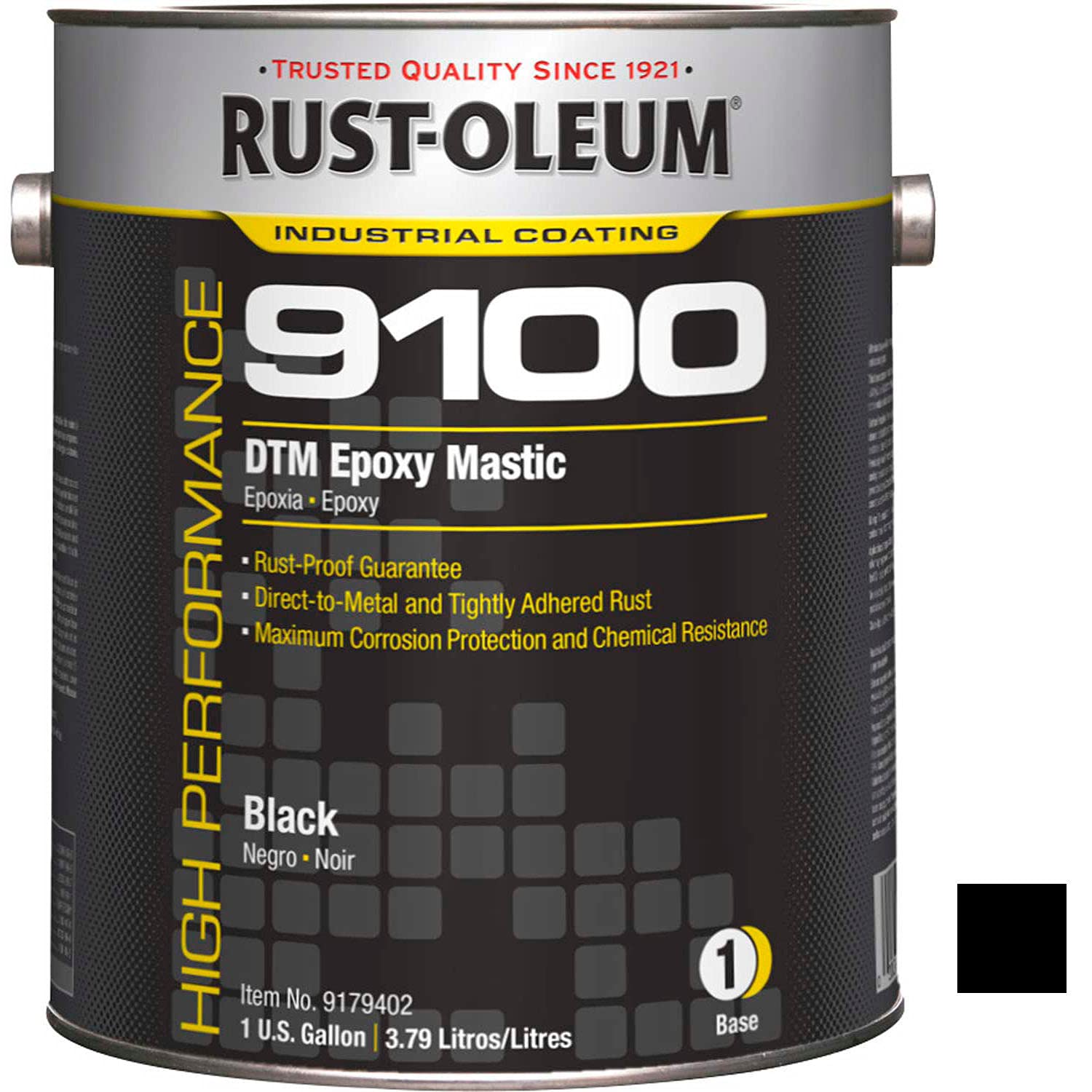 Rust-Oleum 9100 System <340 Voc Dtm Epoxy Mastic, Black Gallon Can - Lot of 2