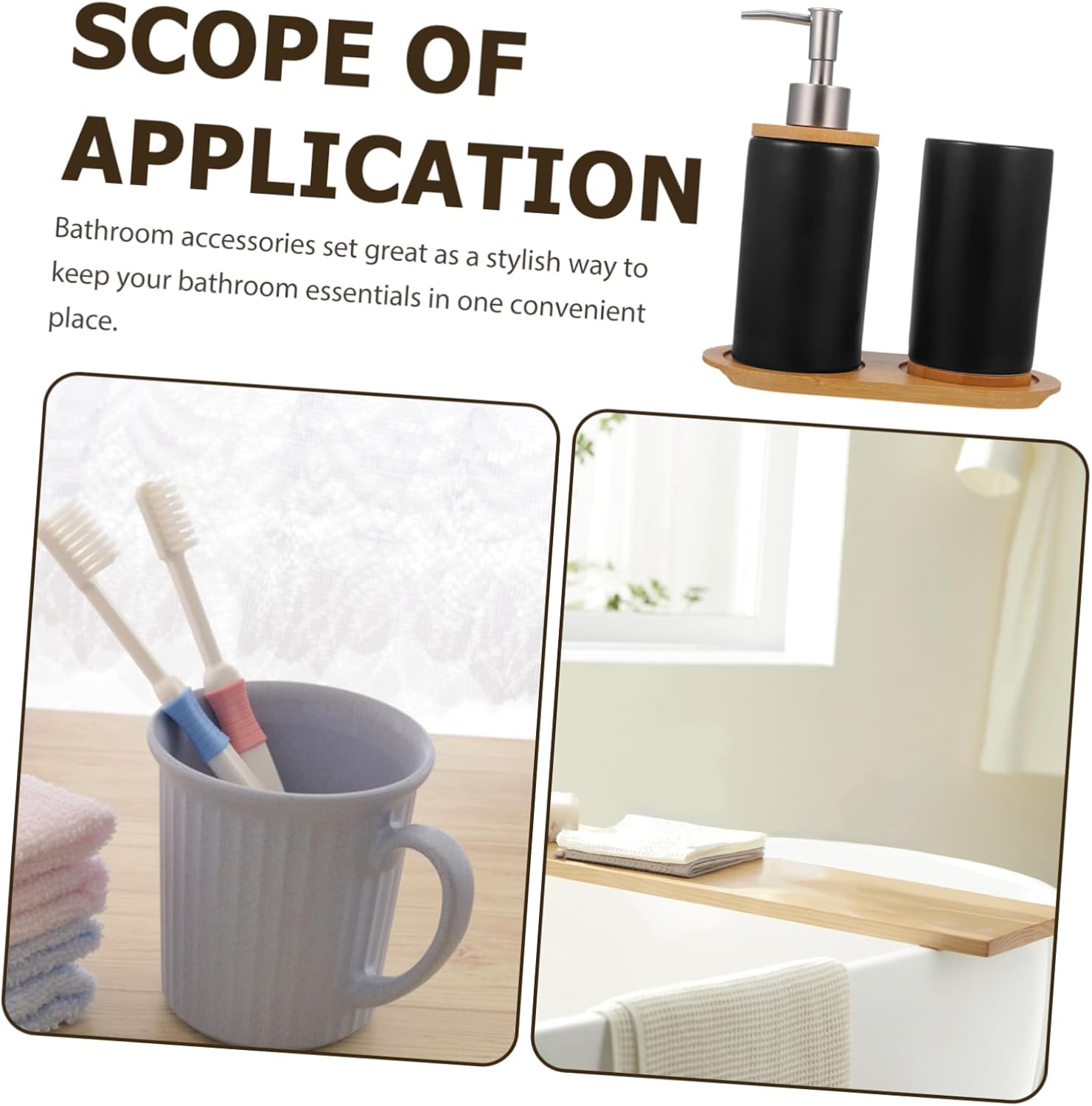 Nordic Home Bathroom Sink Cup Brush Holder Soap Dispenser Set Elegant Toothbrush Cup for Daily Use