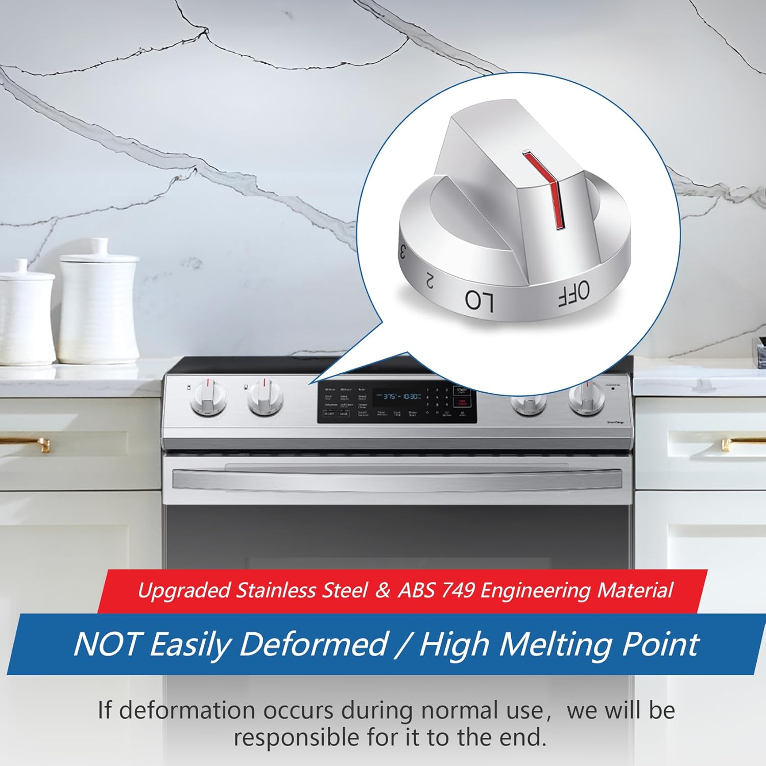 DG94-03500A/Z for Samsung Electric Stove Knob Replacement, DG94-03500V DG94-03500W Knobs Compatible with Samung Electric Range NE63T8111SS/AA NE63T8311SS/AA NE63T8751SS/AA