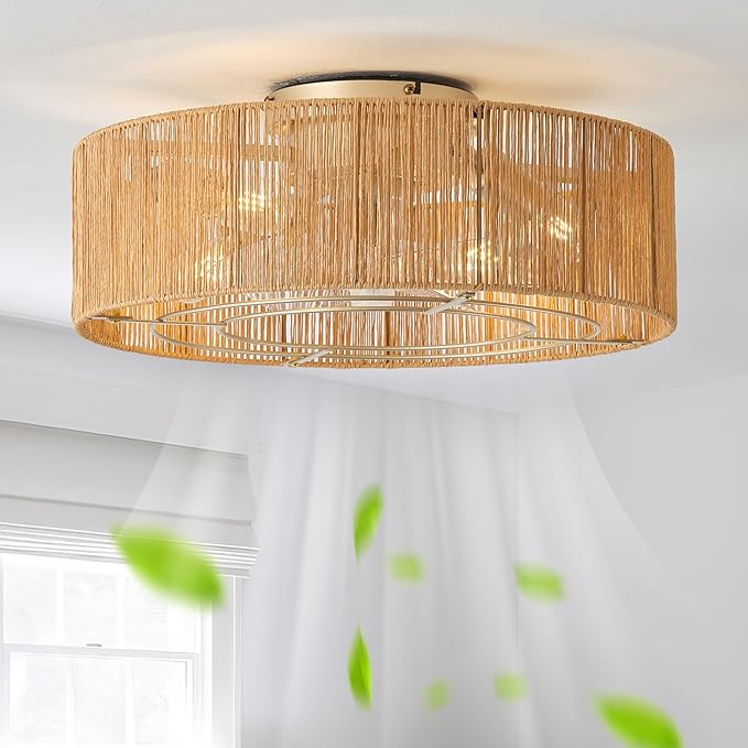 Ventilador de Techo 20" Con Luz 6 Velocidades Control Remoto