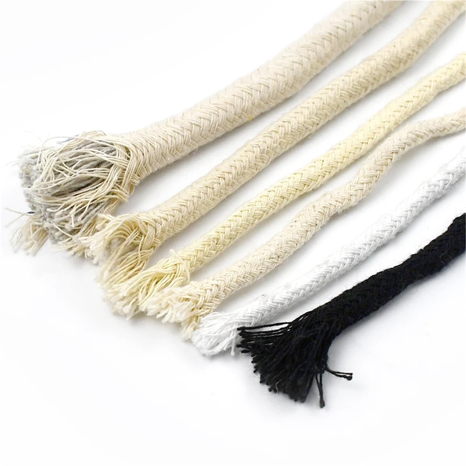 Bawełniany sznurek do makramy, Skręcony sznurek bawełniany Multicolor 4-10mm 10/20M do sznurka torby szycia makramy Tekstylia domowe | Beige-10mm,10Meters