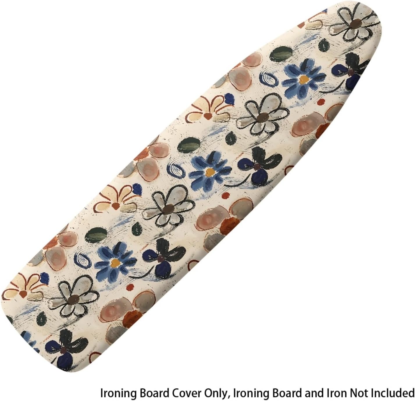 Flowers Ironing Board Cover,16"x55" Standard Ironing Board Cover with Elastic Edge and Hook and Loop Fasteners, Scorch & Stain Resistant, Polyester Home Ironing Board Covers, Natural Floral