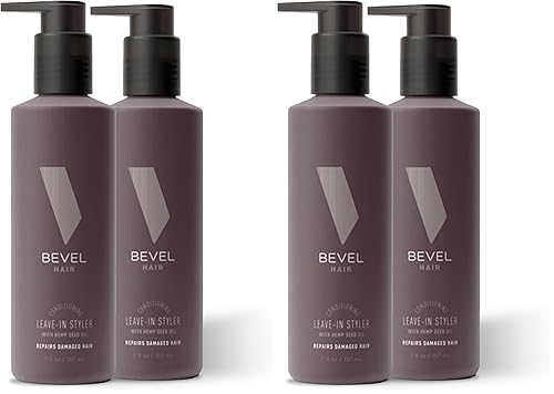Miniatura 6 de Bevel Acondicionador sin enjuague para hombres, acondicionador de cabello rizado con aceite de semillas de cáñamo y biotina, desenreda hidrata y