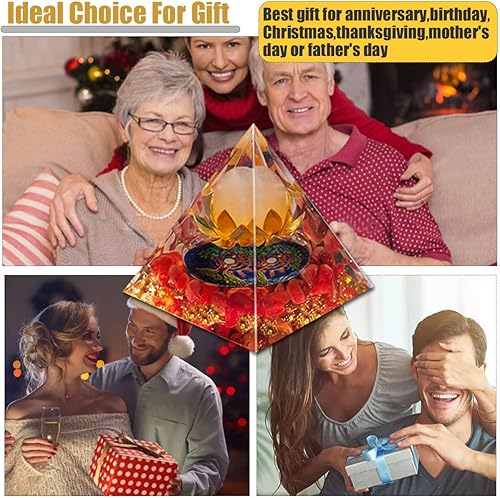 Miniatura 9 de Pirámide de cristal pirámide de orgonita flor de la vida pirámide de orgonita curativa pirámide de piedras preciosas para protección positiva del