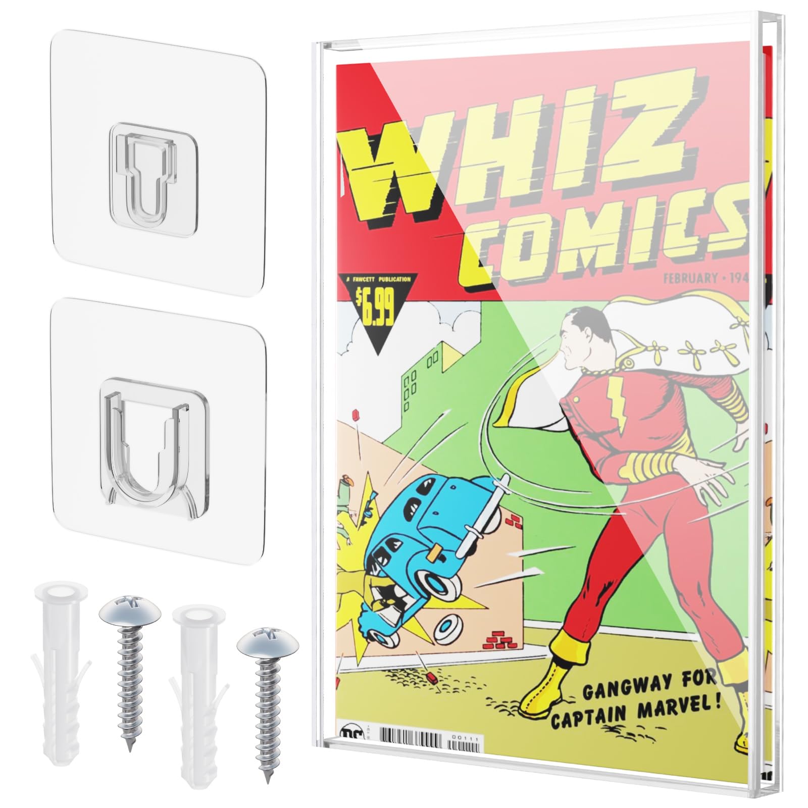 Acrylic Comic Display Case - Wall Mounted, UV-Protection, Silver Age Comic Showcase, 10.7' x 8'