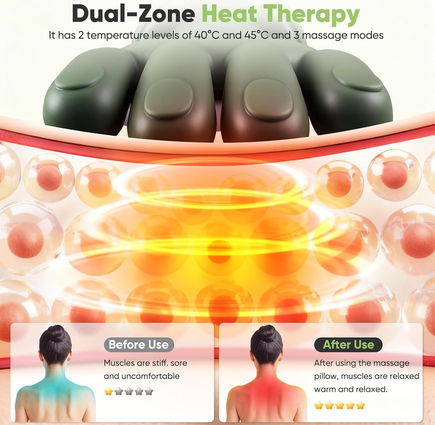 Neck Massager, 2026 Updated Bionic Heated Deep Tissue Massager, Wireless Electric Cervical Neck Massager, Kneading Massager, Electric Kneading Massage Pillow, Rechargeable USB-C - Image 5