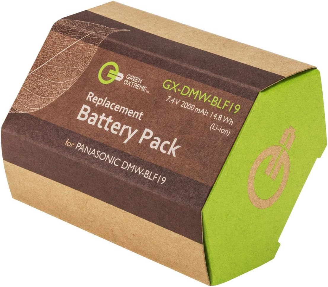 2 Pack DMW-BLF19 Battery and Compact Smart Charger Kit (7.4V 2000mAh)