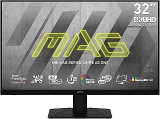 msi MAG323UPF, 32" 3840 x 2160 (UHD), 4K Rapid IPS Gaming Monitor, 1 ms, 160Hz, FreeSync Premium, HDR600, FreeSync Premium Pro, HDMI, DisplayPort, Tilt, Swivel, Pivot and Height Adjustable.