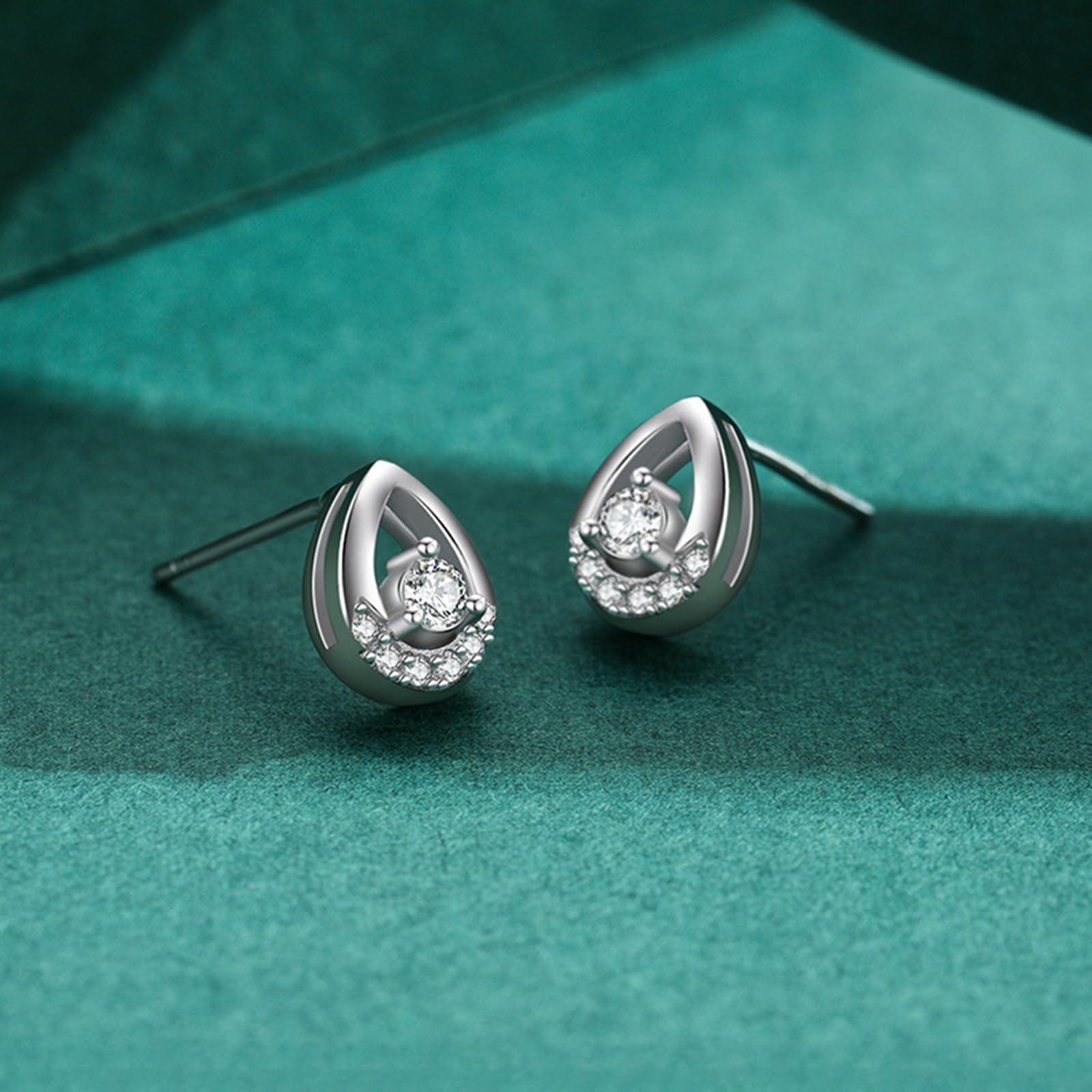 Kolczyki sztyfty białe złoto 750 585 375 damskie kolczyki damskie puste krople z okrągłymi kolczykami Moissanite kolczyki na sztyfcie prawdziwa biżuteria ślubna dla panny młodej, białe złoto