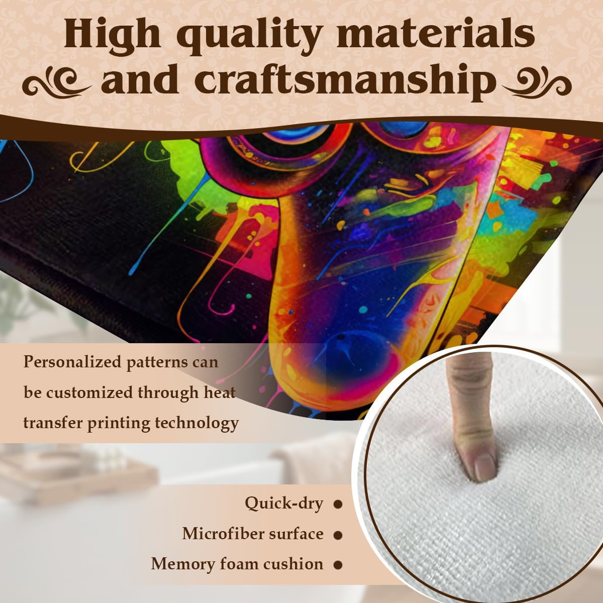 Gaming Rug with Colorful Game Controller Design for Game Room, Boys' Bedroom 3'4" x 5'