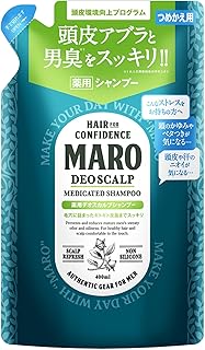 【医薬部外品】 MARO(マーロ) デオ スカルプ シャンプー メンズ 薬用 ノンシリコン 超濃密泡 400ml 詰め替え