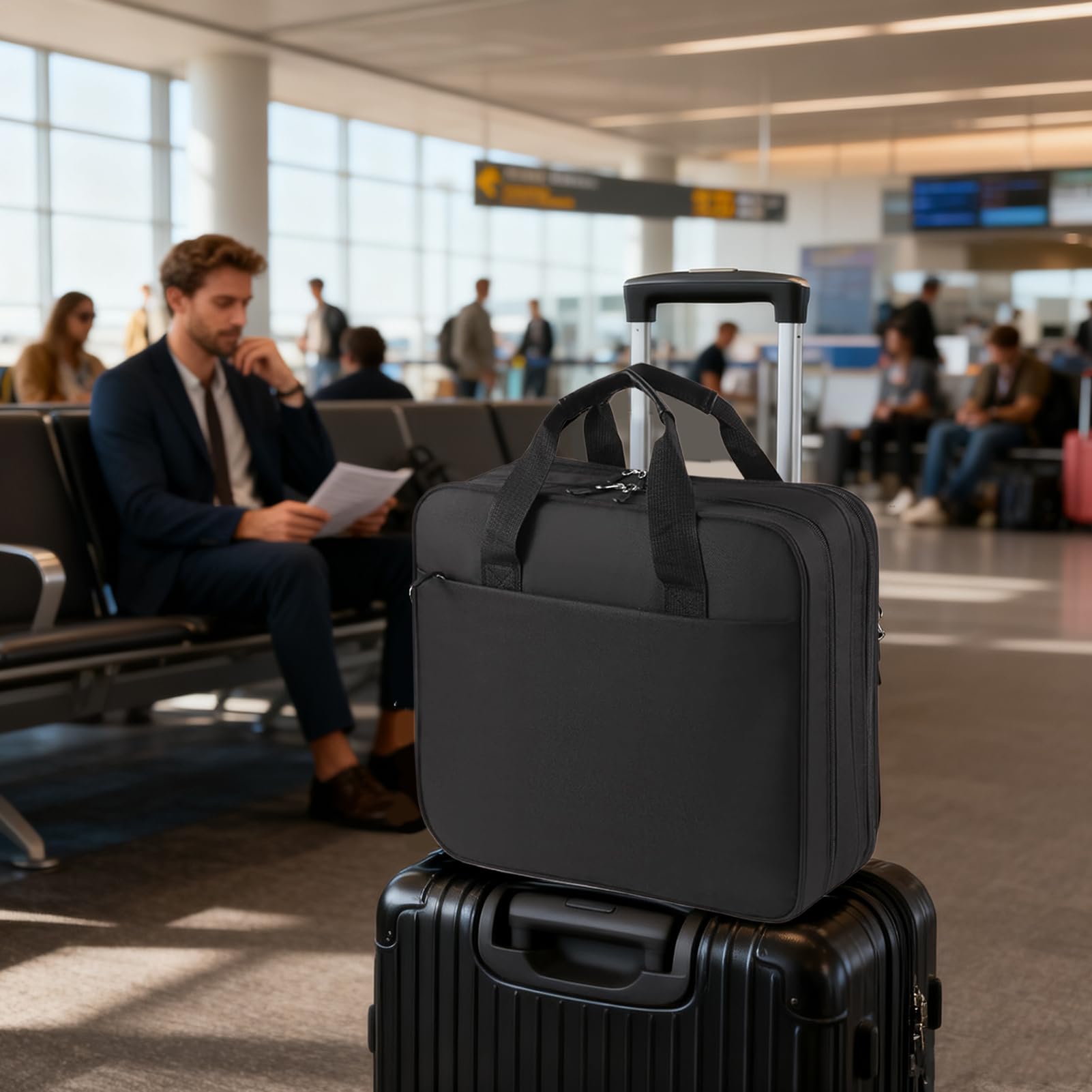 Carpeta organizadora de archivos expandible, soporte de documentos de 3 anillos, funda con múltiples bolsillos, papelería de oficina escolar para estudiantes profesores, viajes de negocios